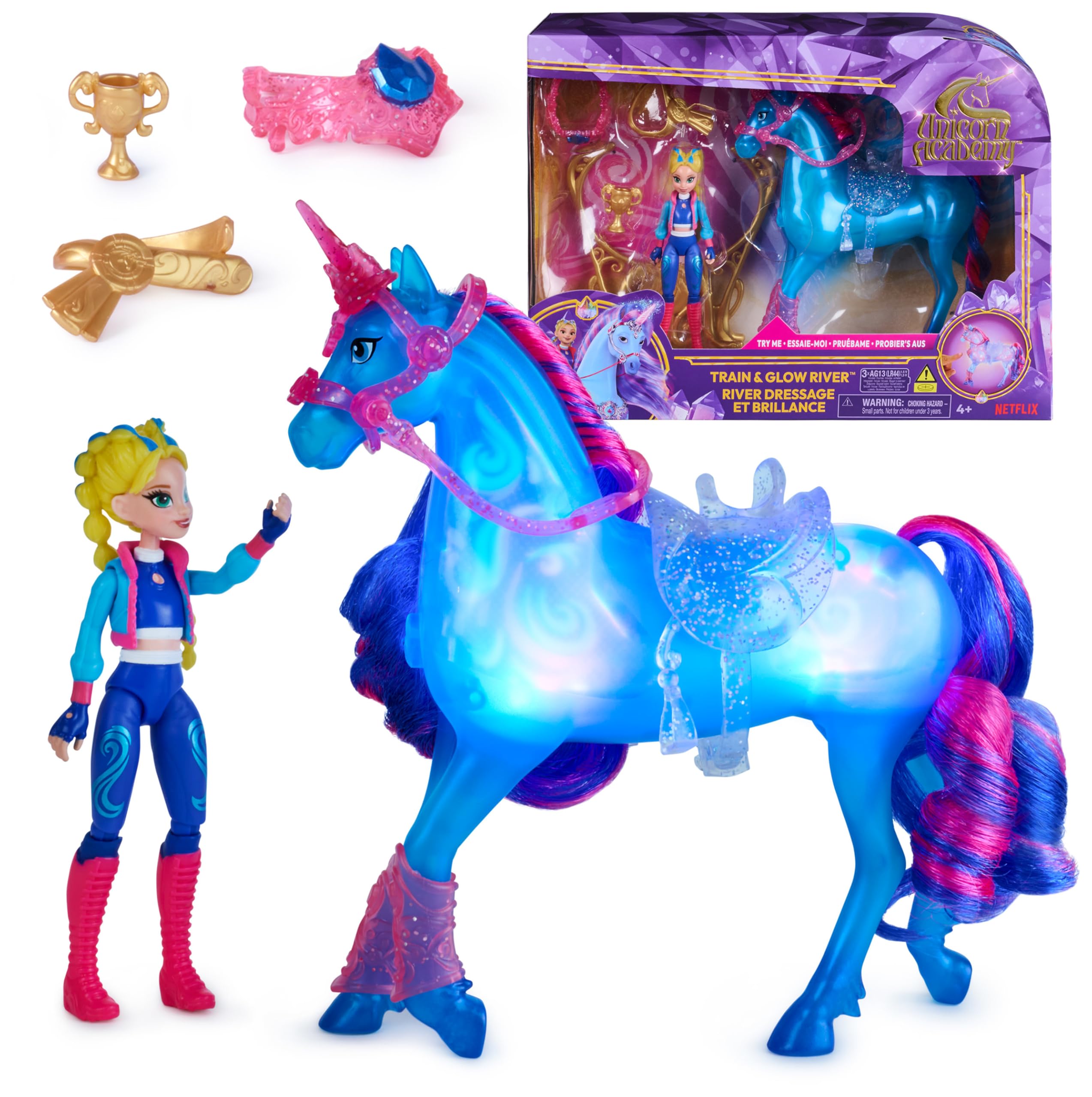Unicorn Academy Isabel & River Licht-Magie-Set Puppe Einhorn