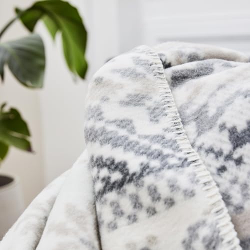 IBENA Salzburg Kuscheldecke 150x200 grau wollweiß Norweger