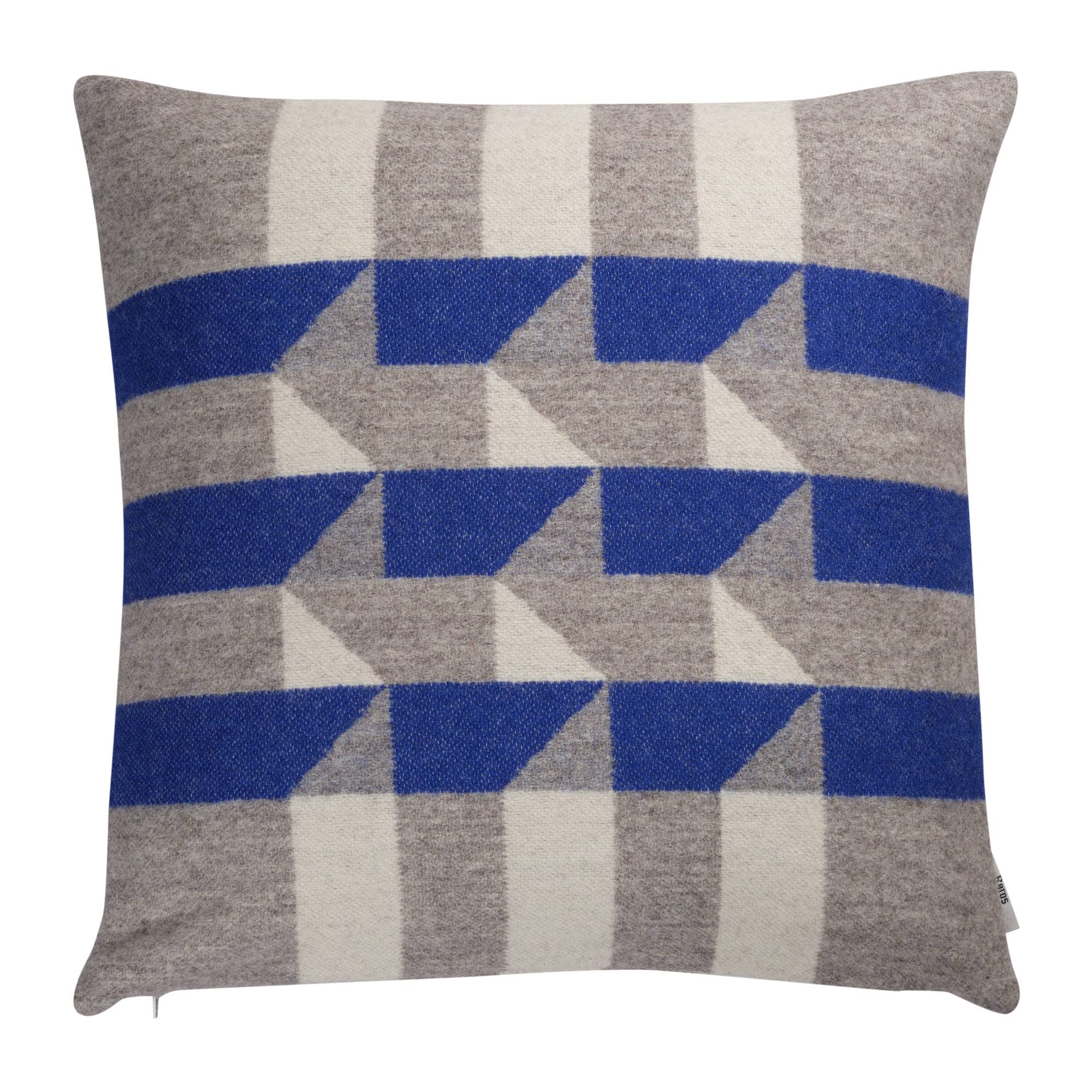Røros Tweed Kvam Wollkissen 50x50cm Blau 105214 Lammwolle