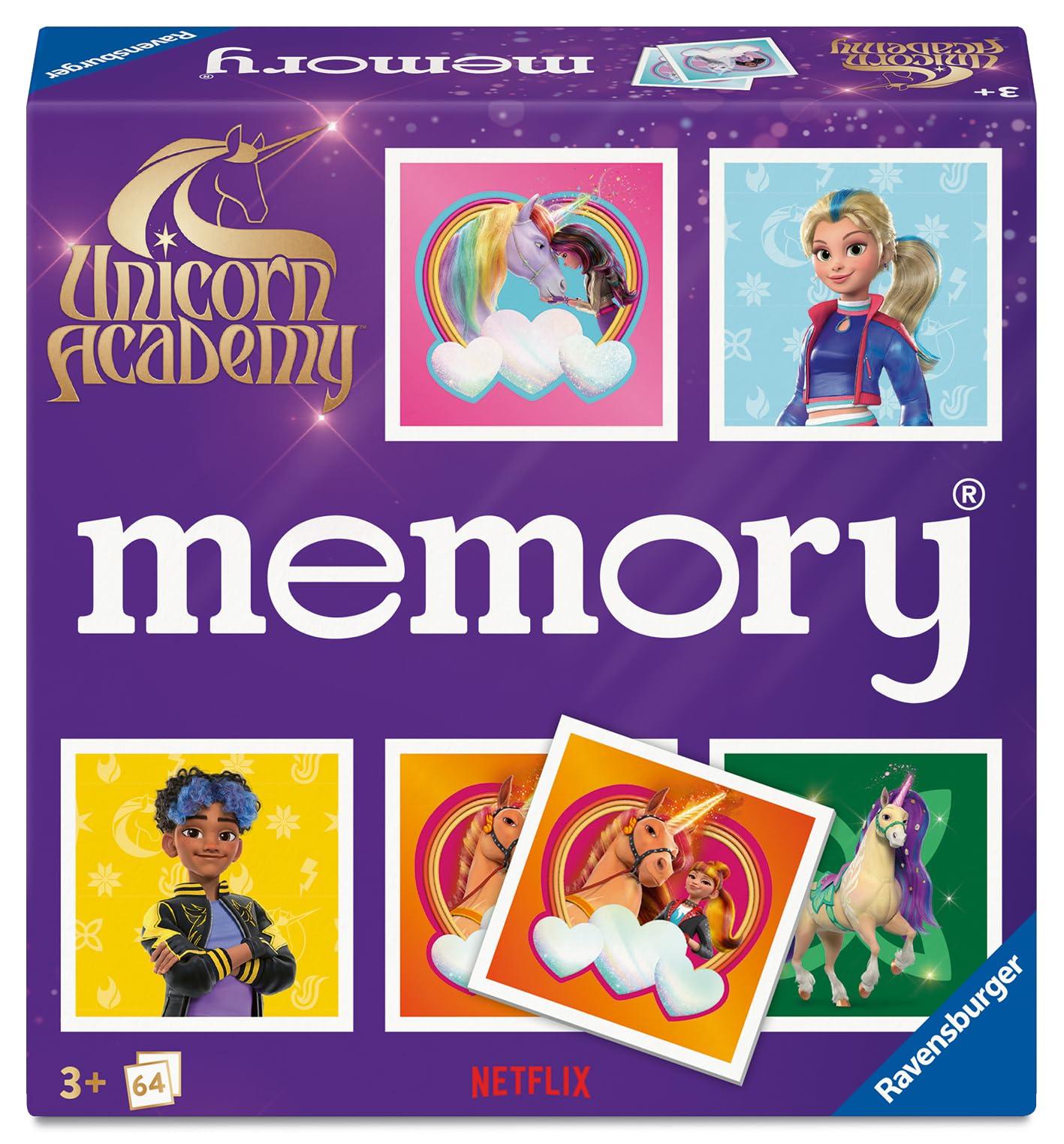 Ravensburger Unicorn Academy Memory Spiel ab 3 Jahre 64 Karten