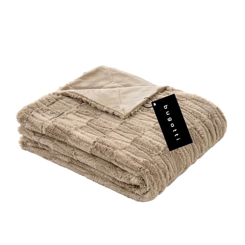 bugatti Kunstfell Kuscheldecke 150x200 beige flauschig