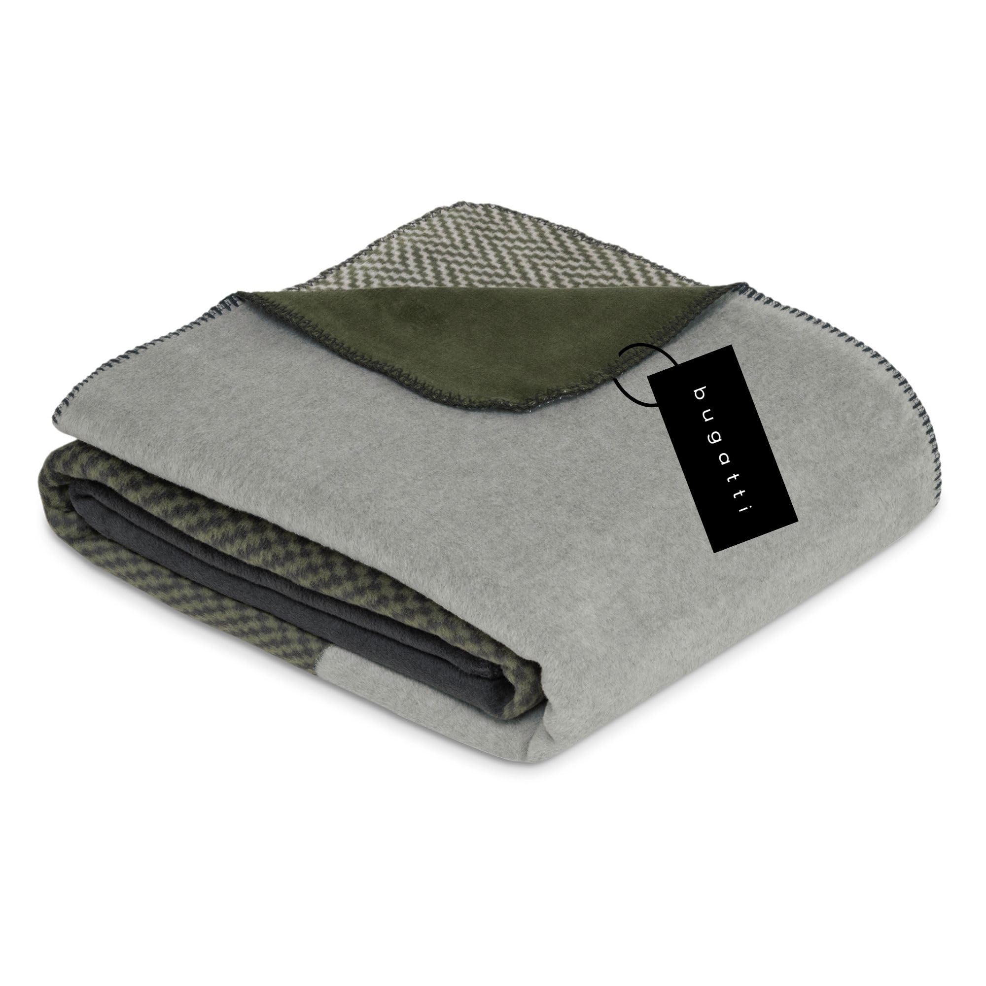 bugatti Kuscheldecke 150x200 Baumwollmix grün Patchwork warm