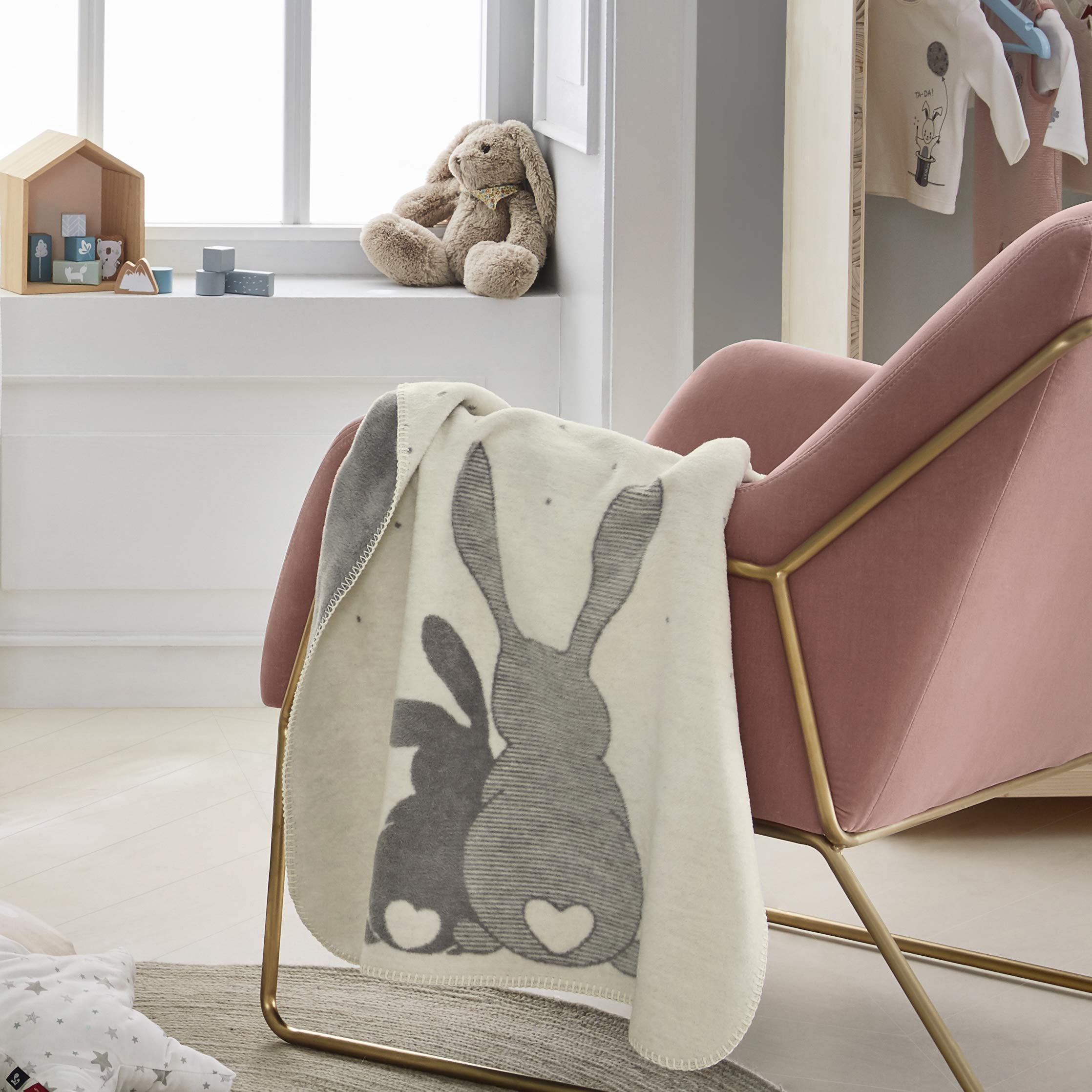 s.Oliver Babydecke 75x100 Kuscheldecke Häschen Baumwolle