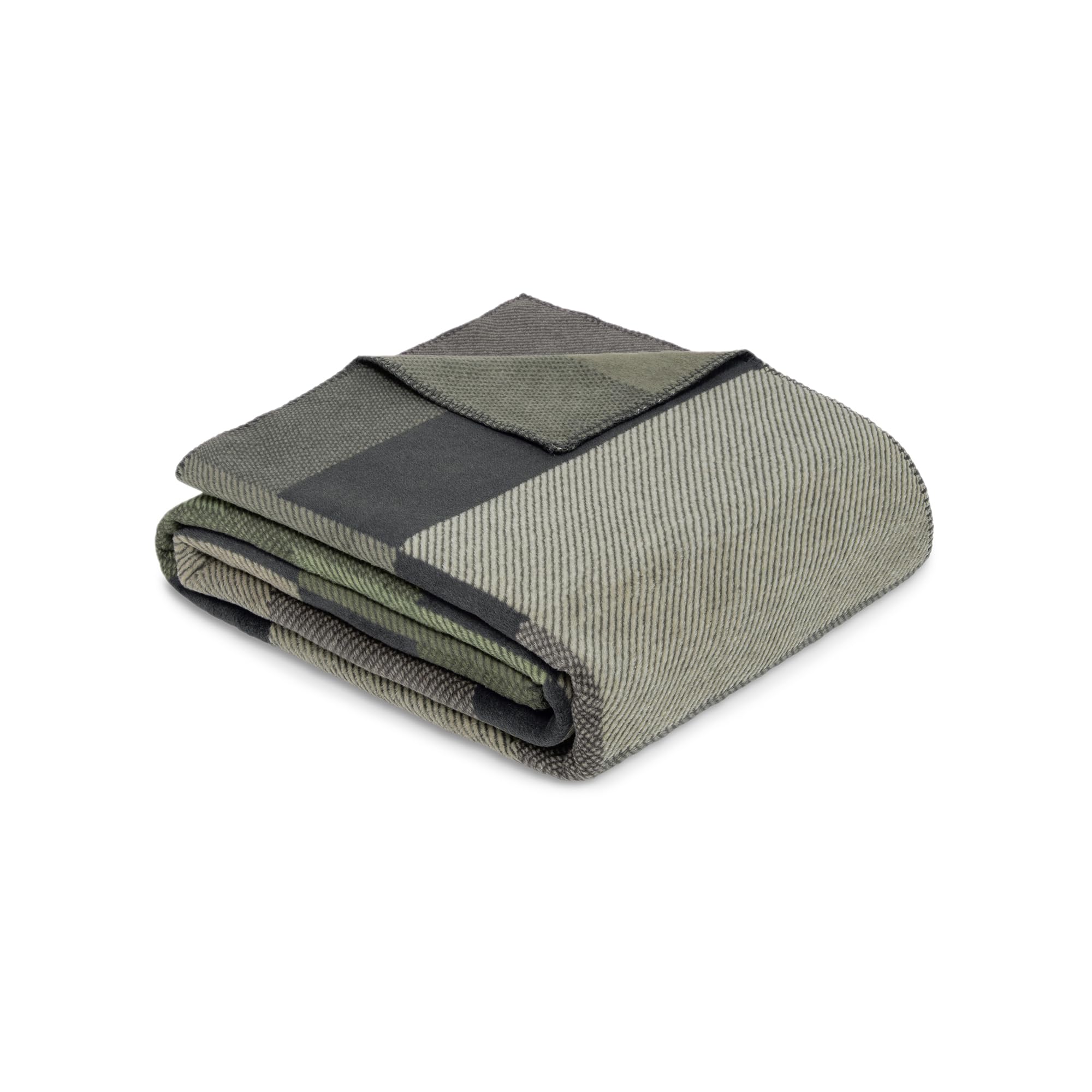 IBENA Madeira Decke 150x200 Grün Grau Baumwollmix warm