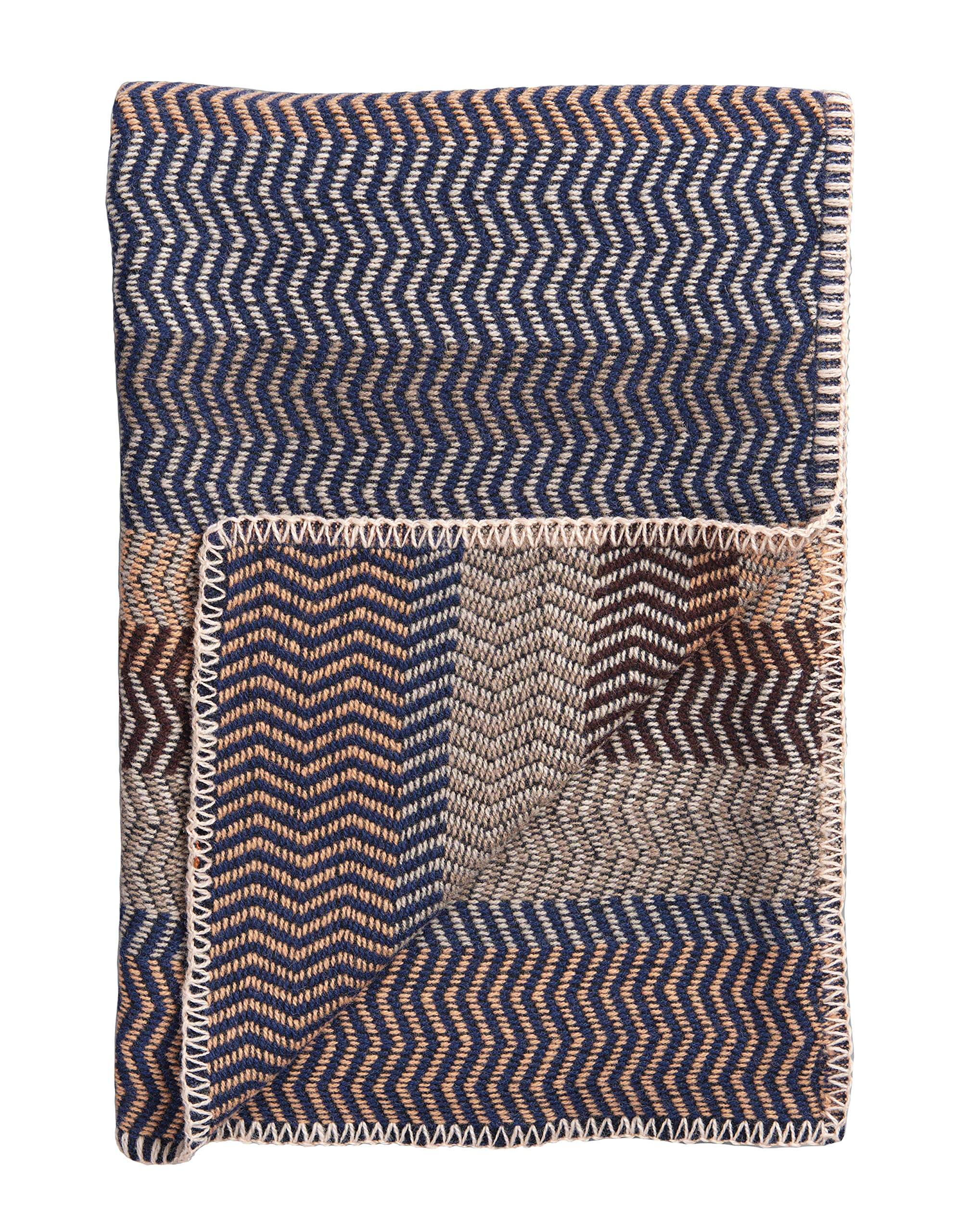 Røros Tweed Fri Wolldecke 150x200 Lammwolle Zickzack