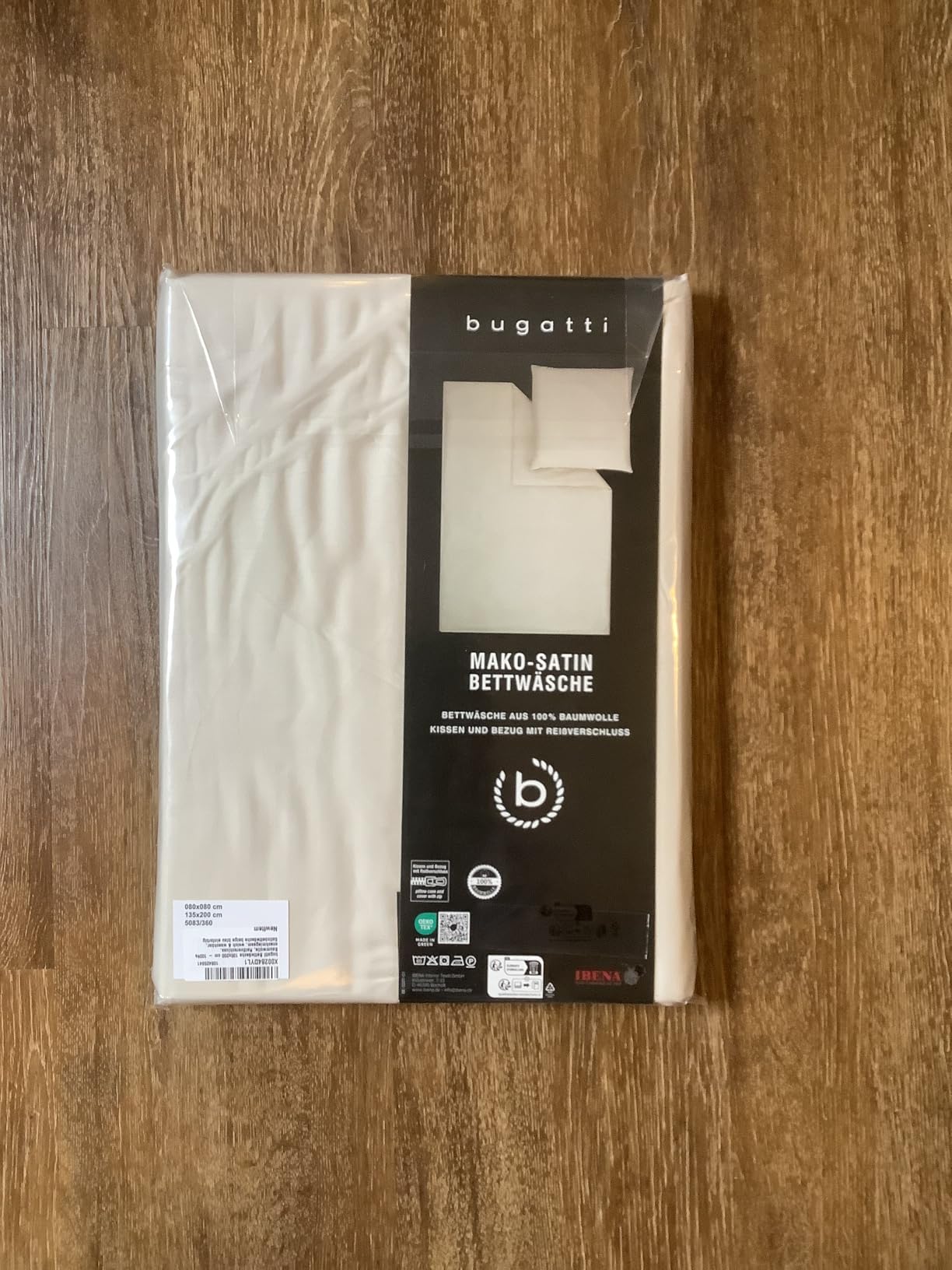 bugatti Satin Bettwäsche 135x200 Bettbezug Lachs Baumwolle