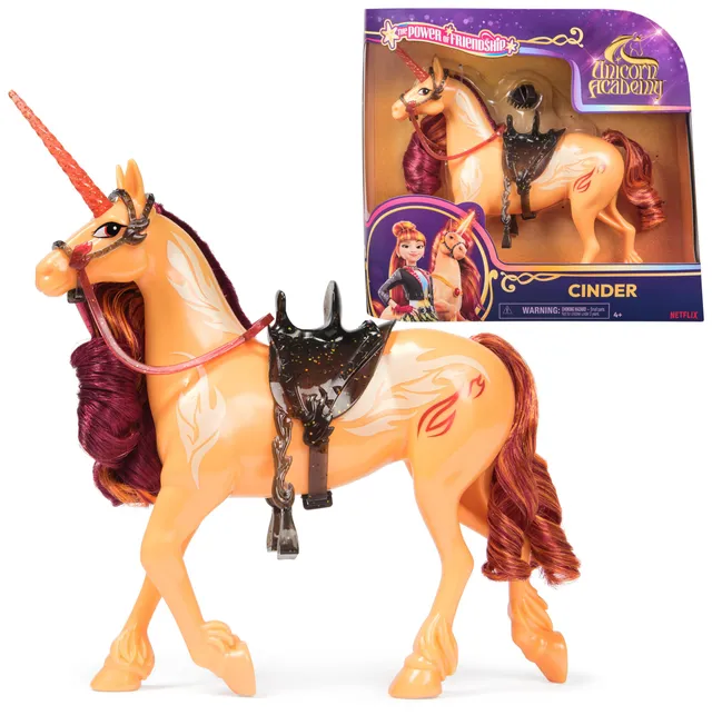 Unicorn Academy Cinder Einhorn 28cm mit Sattel Bürste