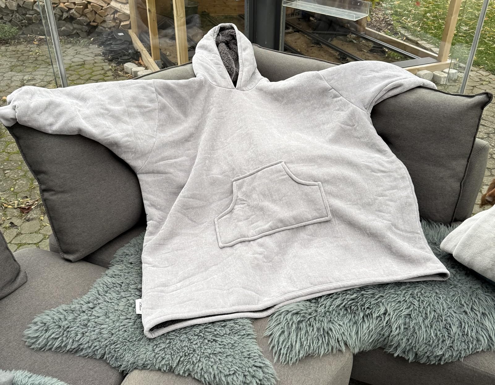 s.Oliver Lounge Hoodie Grau Einheitsgröße Polyesterflausch
