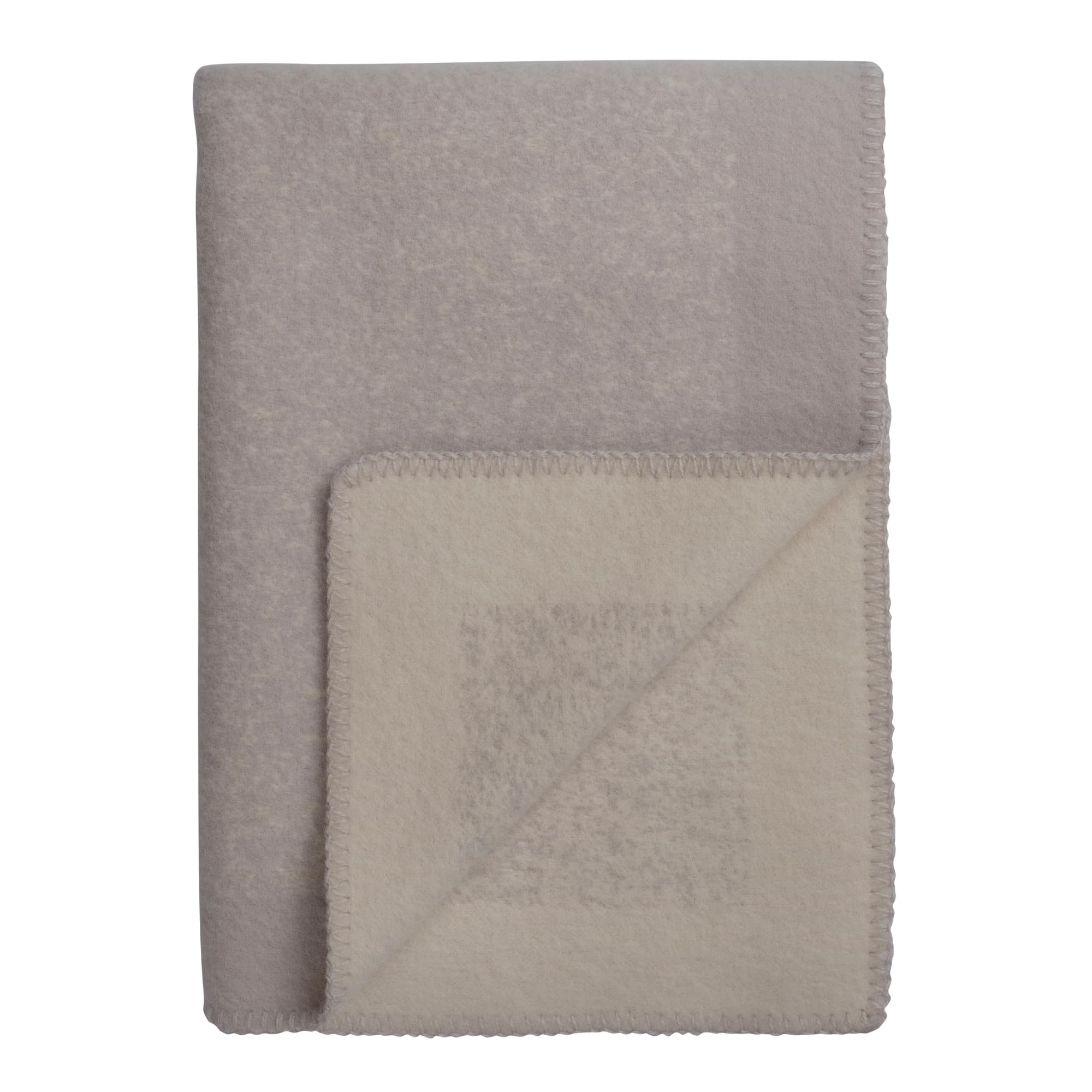 Røros Tweed Mineral Wolldecke 135x200 Sand Lammwolle