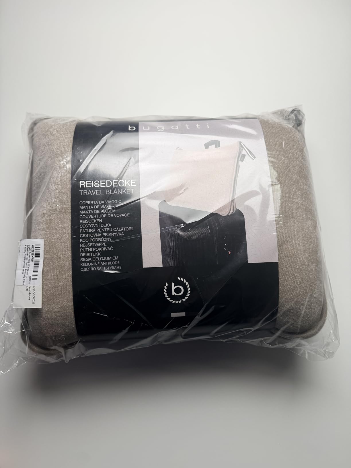 bugatti Reisedecke 130x150 cm Beige mit Kissen 2 in 1