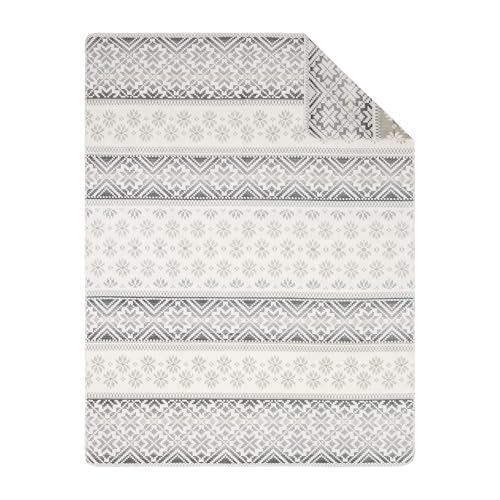 IBENA Salzburg Kuscheldecke 150x200 grau wollweiß Norweger