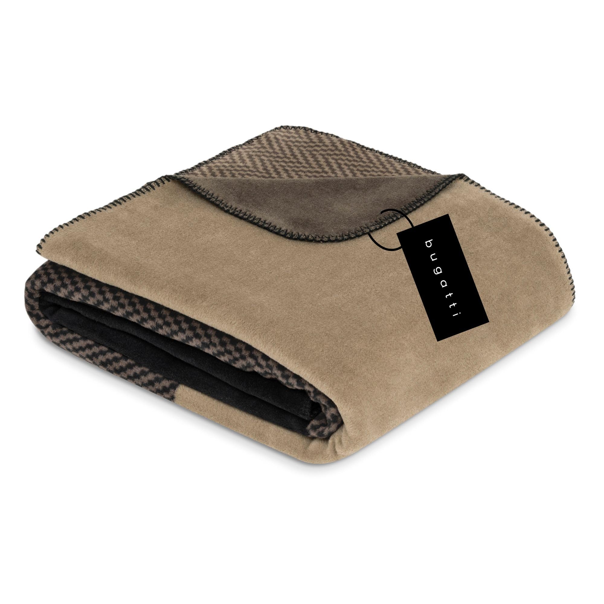 bugatti Kuscheldecke 150x200 Baumwollmix grün Patchwork warm