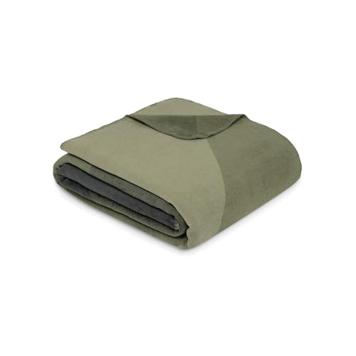 IBENA Nara Kuscheldecke 150x200 cm Grün Grau Baumwollmix
