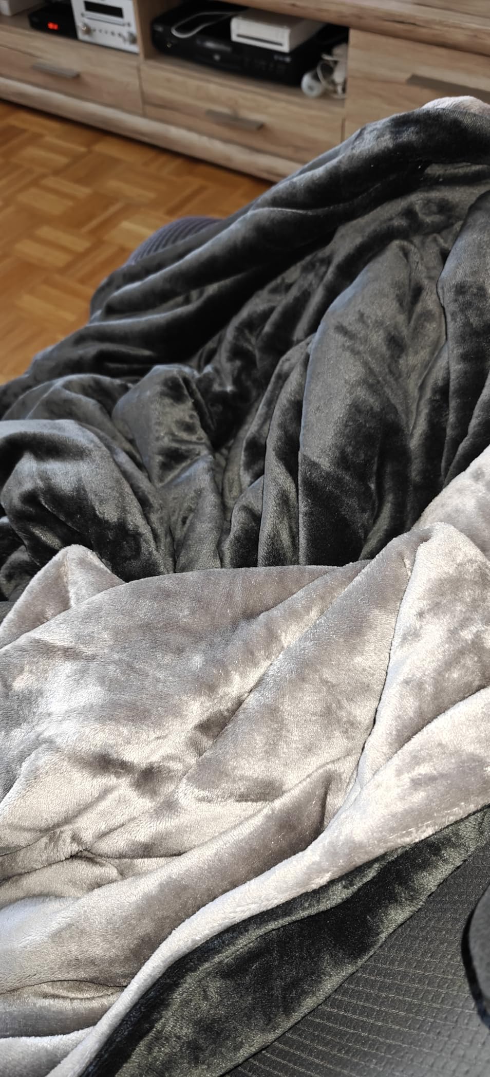 s.Oliver Doublesoft Kuscheldecke 150x200 cm dunkelgrau doppellagig