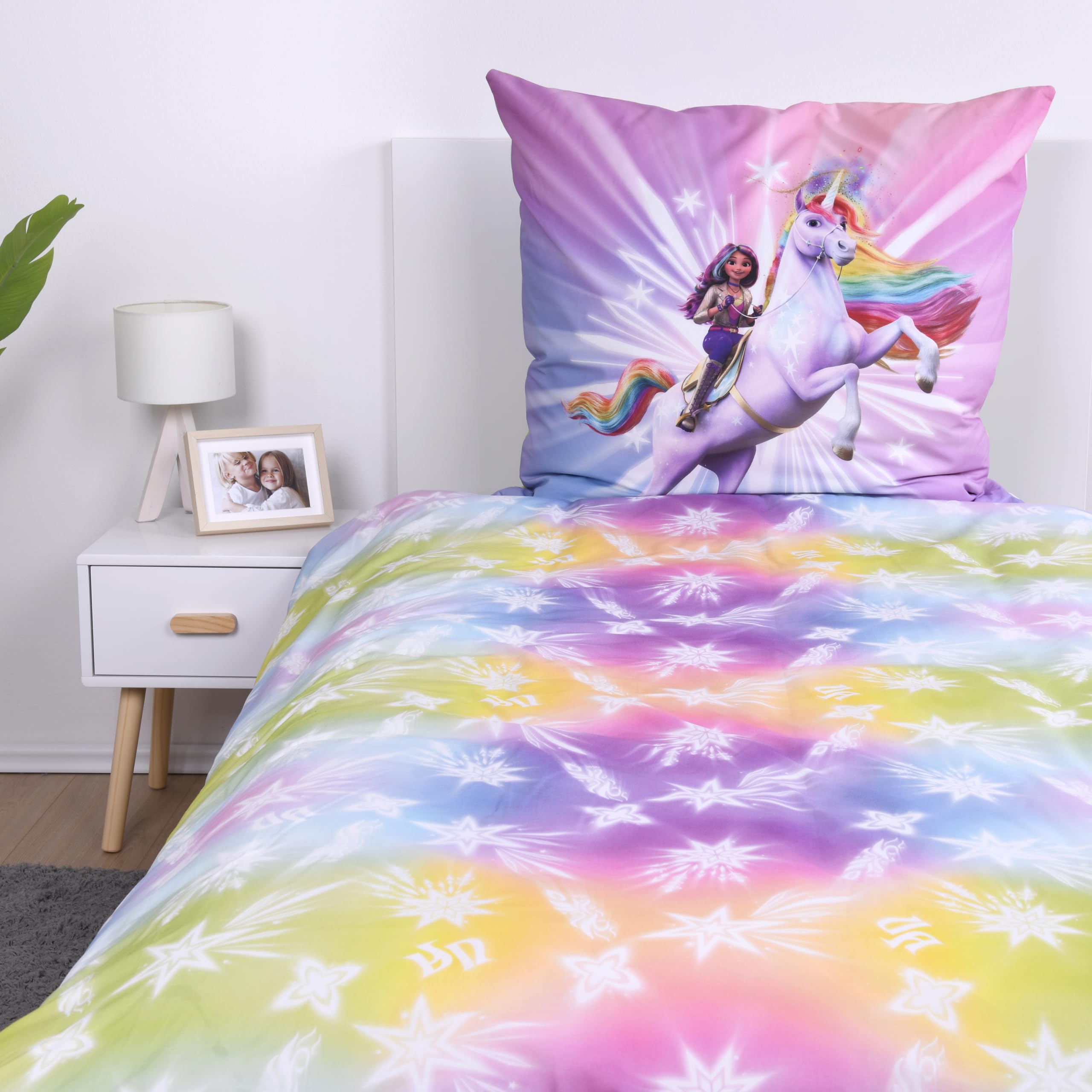 Unicorn Academy Bettwäsche 140x200 Baumwolle Wendemotiv