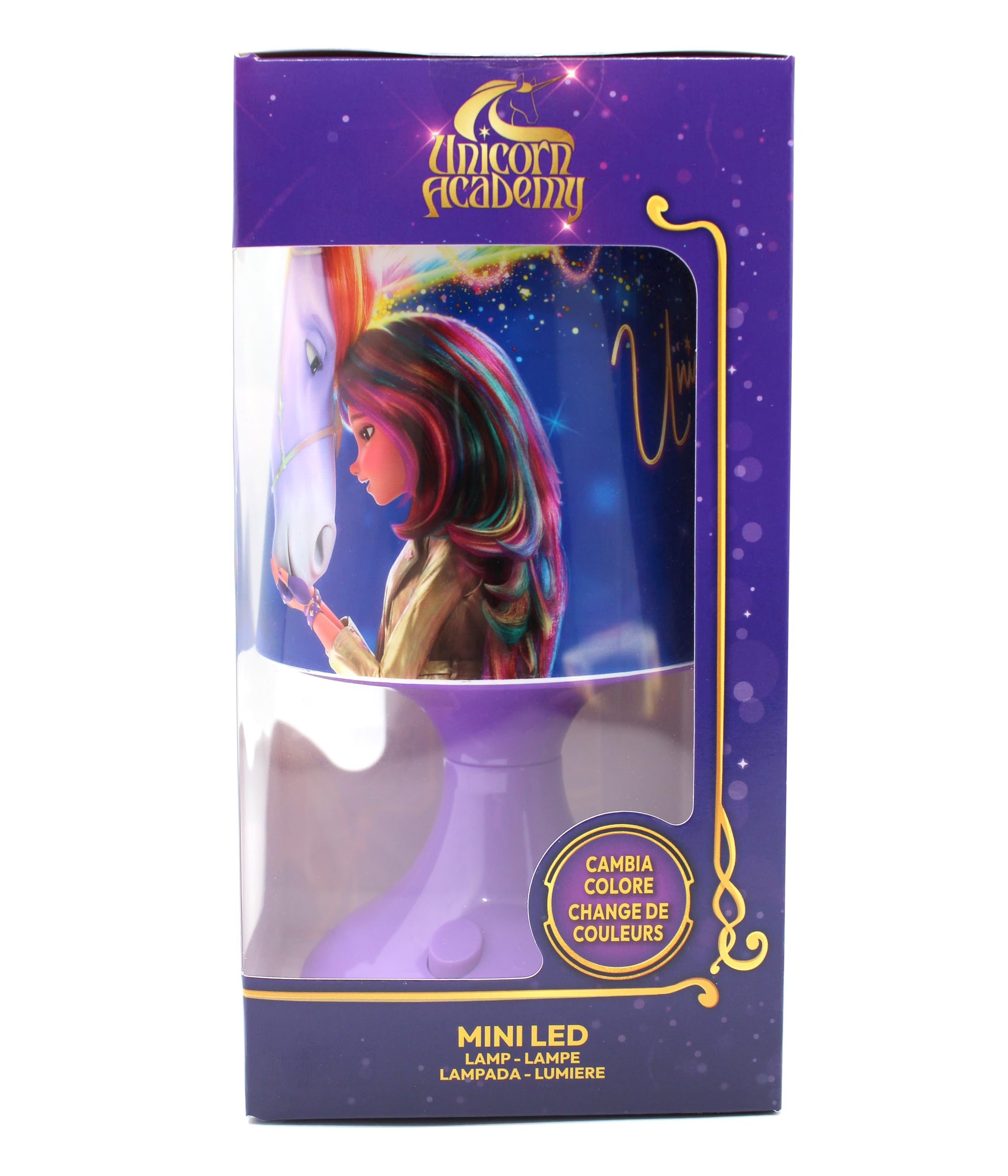 Unicorn Academy LED Mini-Lampe Lampenschirm Geschenkbox bunt