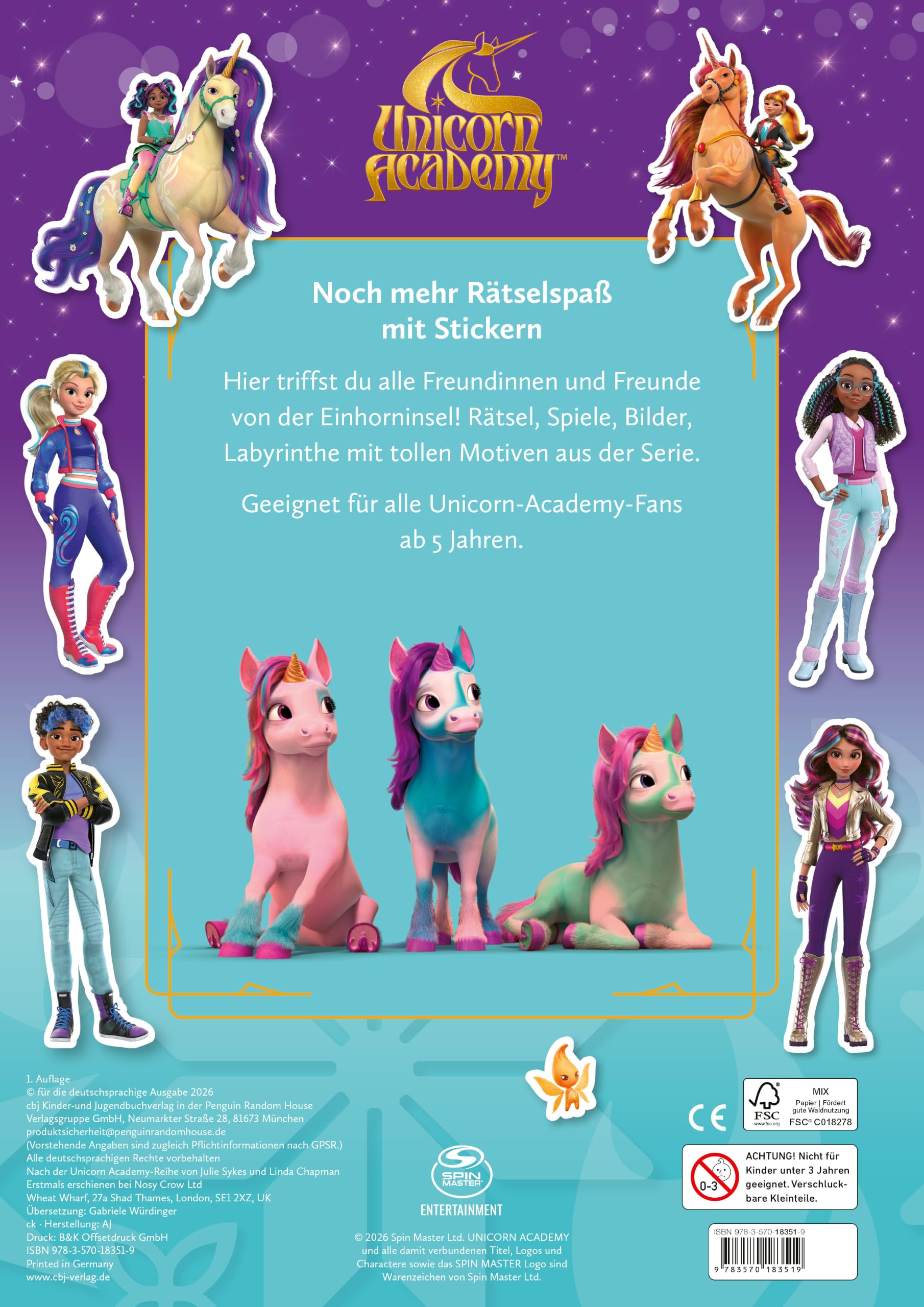 Unicorn Academy Rätselspaß mit Stickern Band 7 ab 5