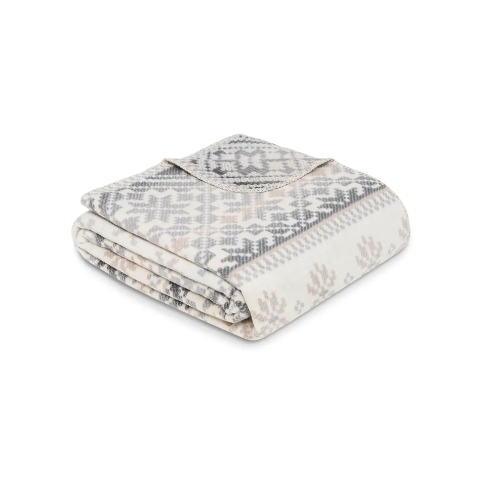 IBENA Salzburg Kuscheldecke 150x200 grau wollweiß Norweger