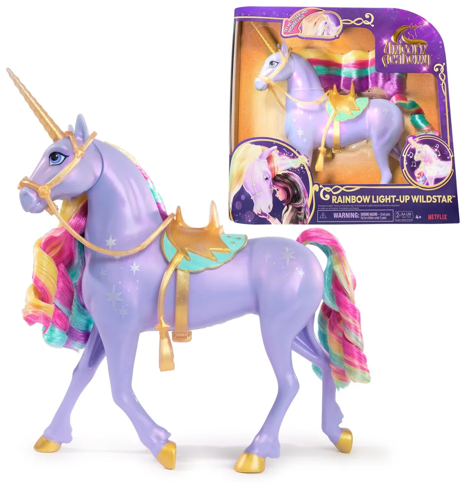 Unicorn Academy Wildstar Einhorn 28 cm interaktiv mit Licht