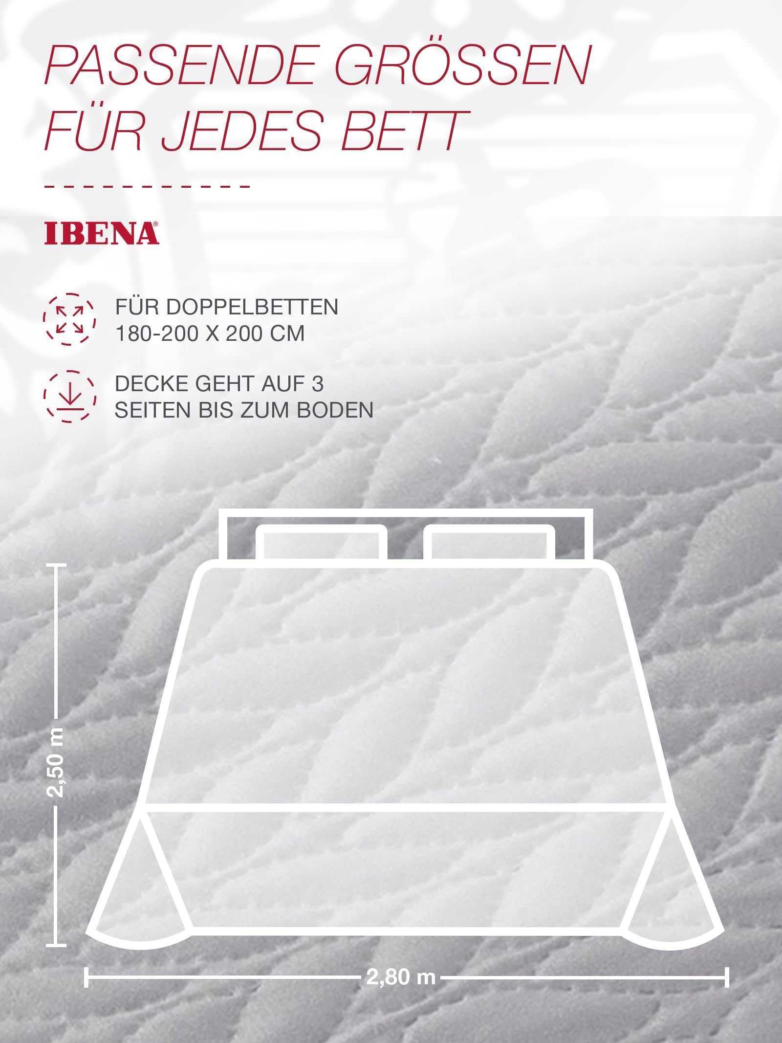 IBENA Nancy Tagesdecke 280x250 cm grau gesteppt