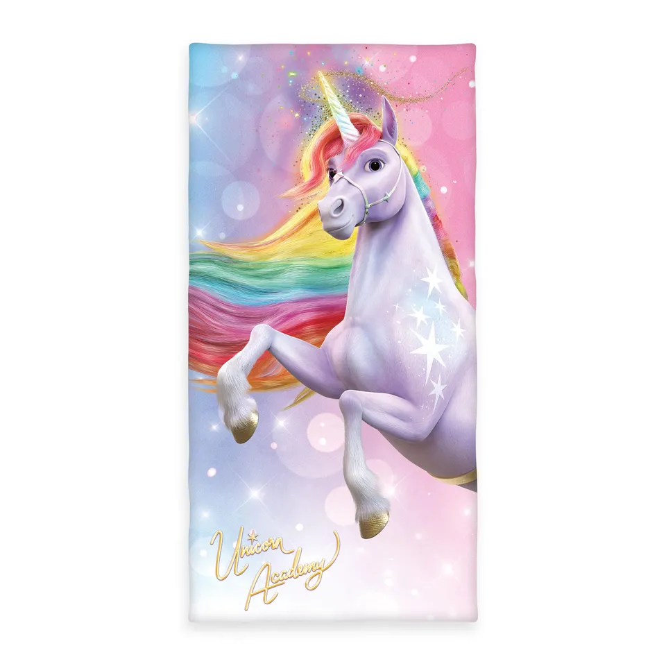 Unicorn Academy Velourstuch 75x150 bunt Baumwolle