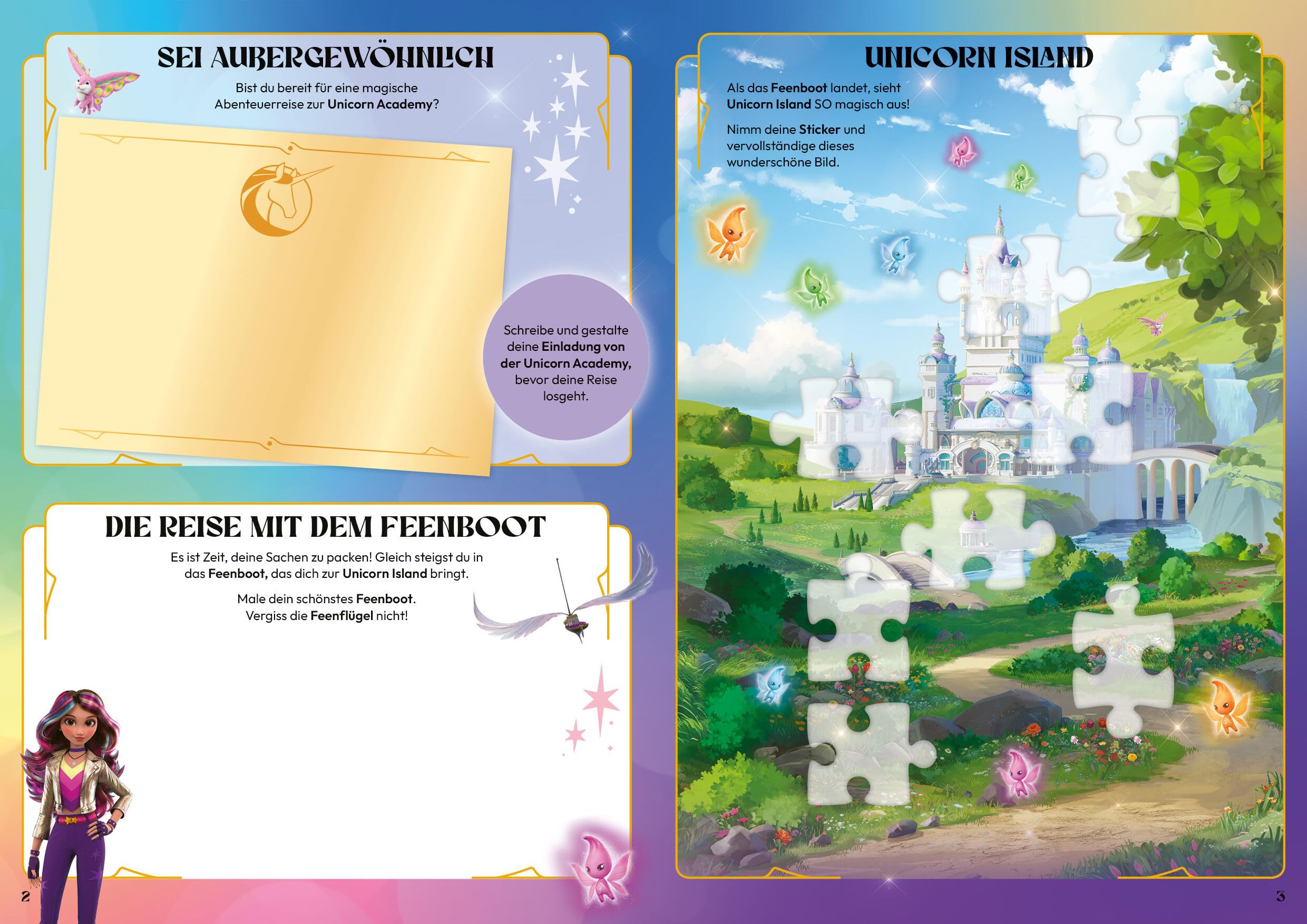 Unicorn Academy Stickerbuch Band 2 Rätselbuch 100 Sticker ab 5