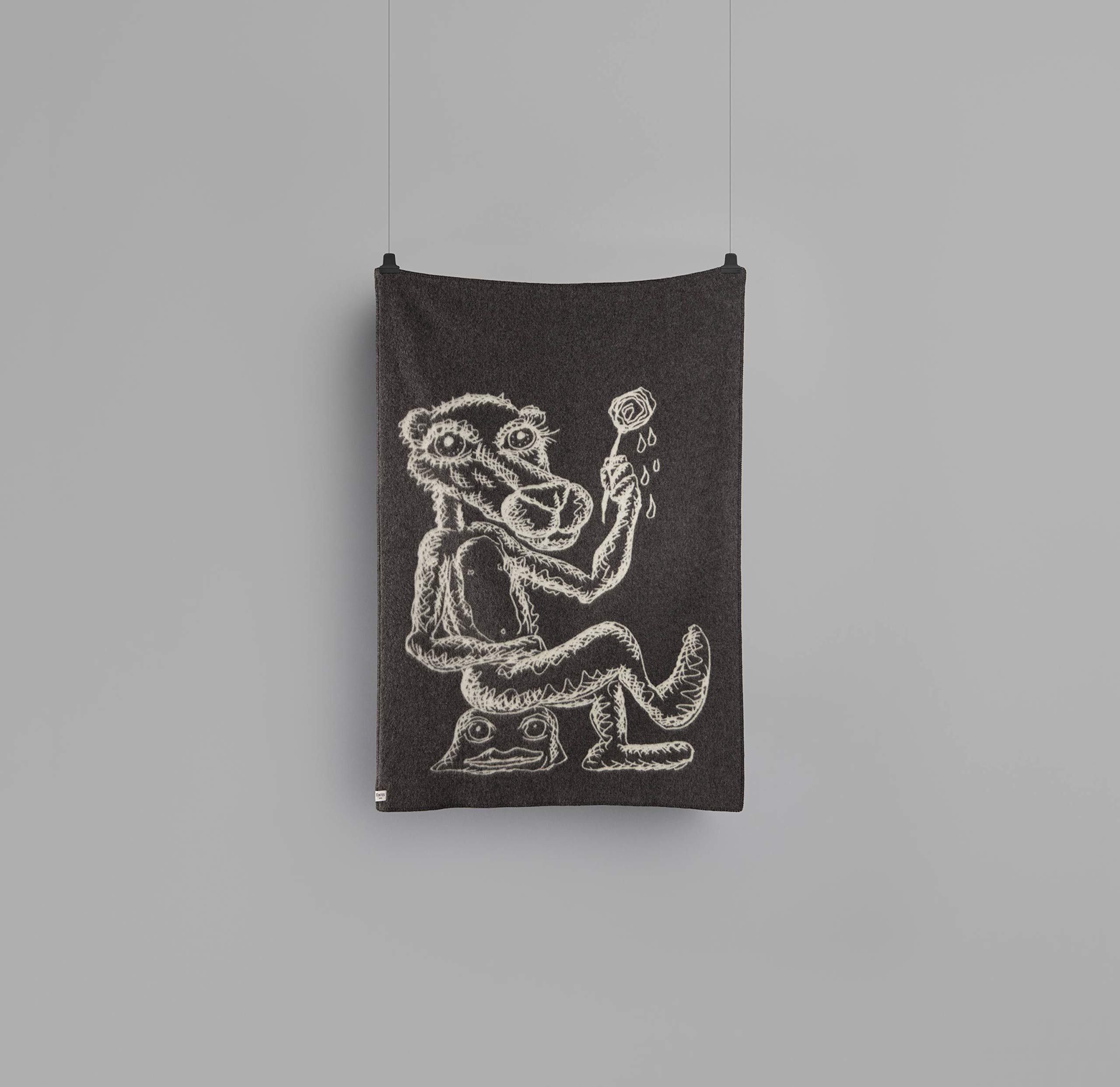 Røros Tweed Throws Melgaard Wolldecke 135x200 Grau Natur