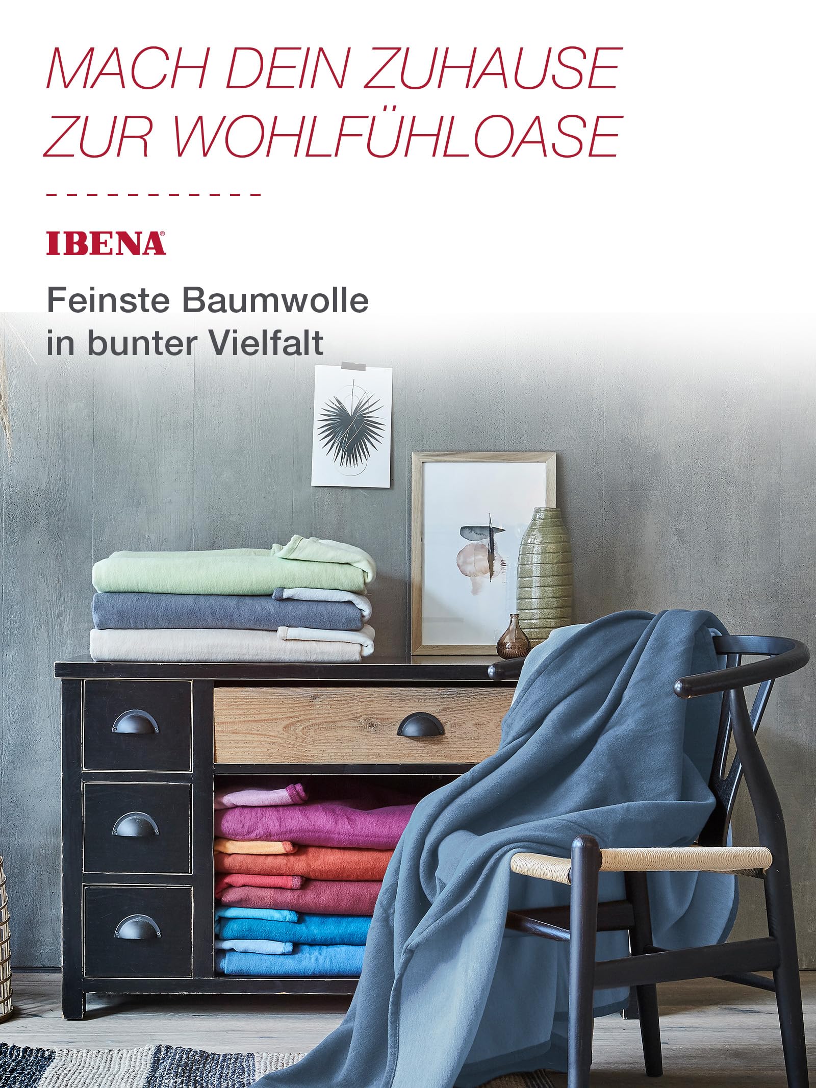 IBENA Stockholm Decke 140x200 cm Baumwolle beige