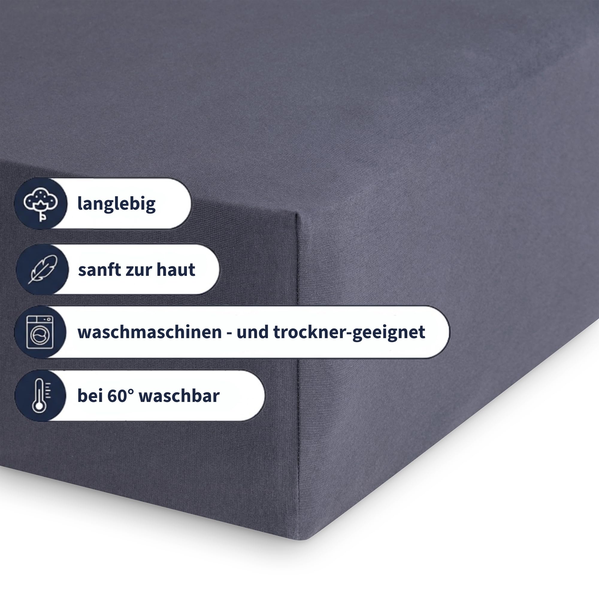 bugatti Spannbetttuch Anthrazit 140x200-160x200 Baumwolle
