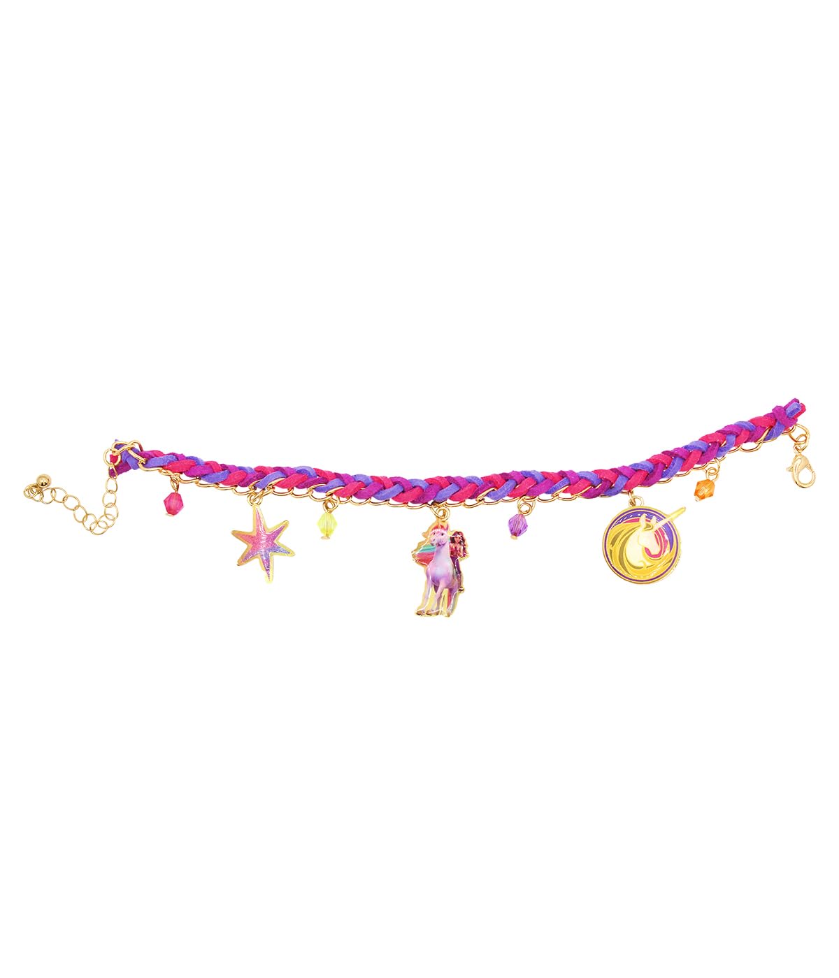 Unicorn Academy Armband Metall Kordel Mädchen Anhänger