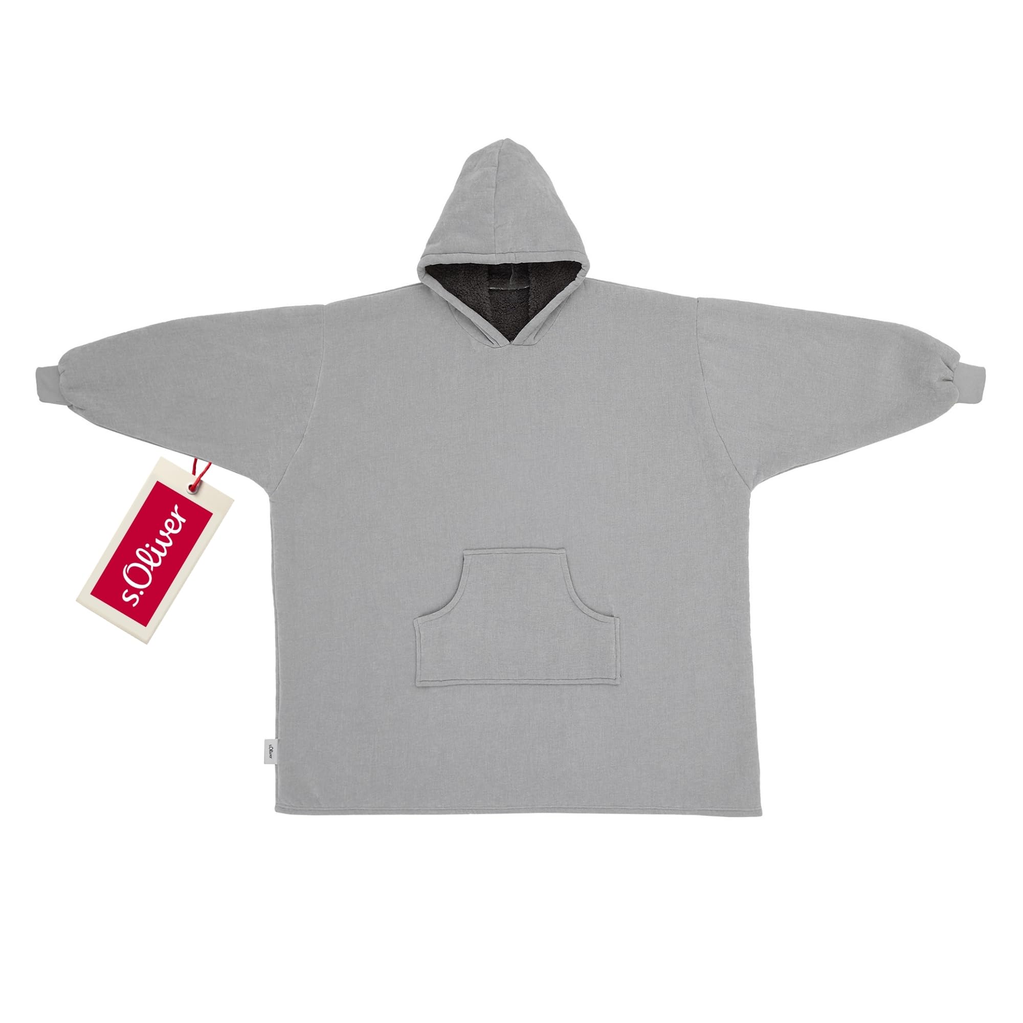 s.Oliver Lounge Hoodie Grau Einheitsgröße Polyesterflausch