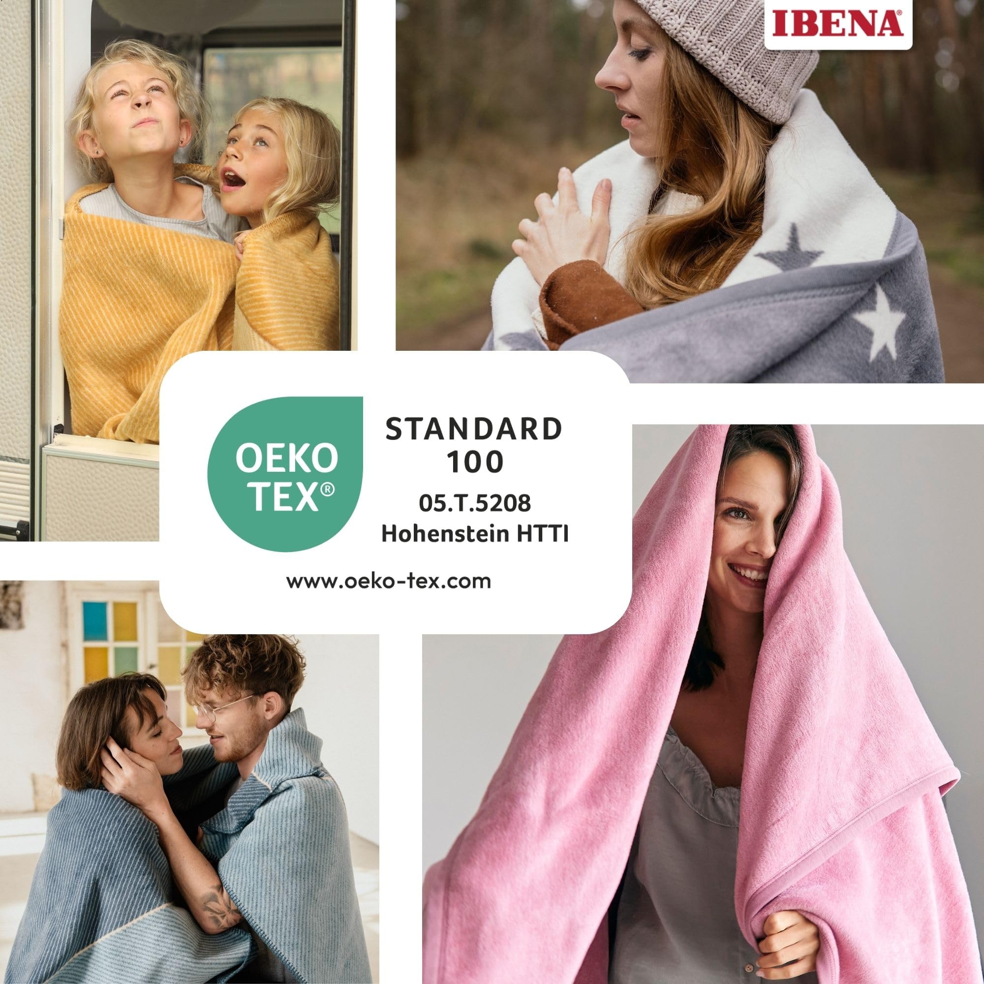 IBENA Porto Kinderdecke 100x150 Silbergrau Baumwolle