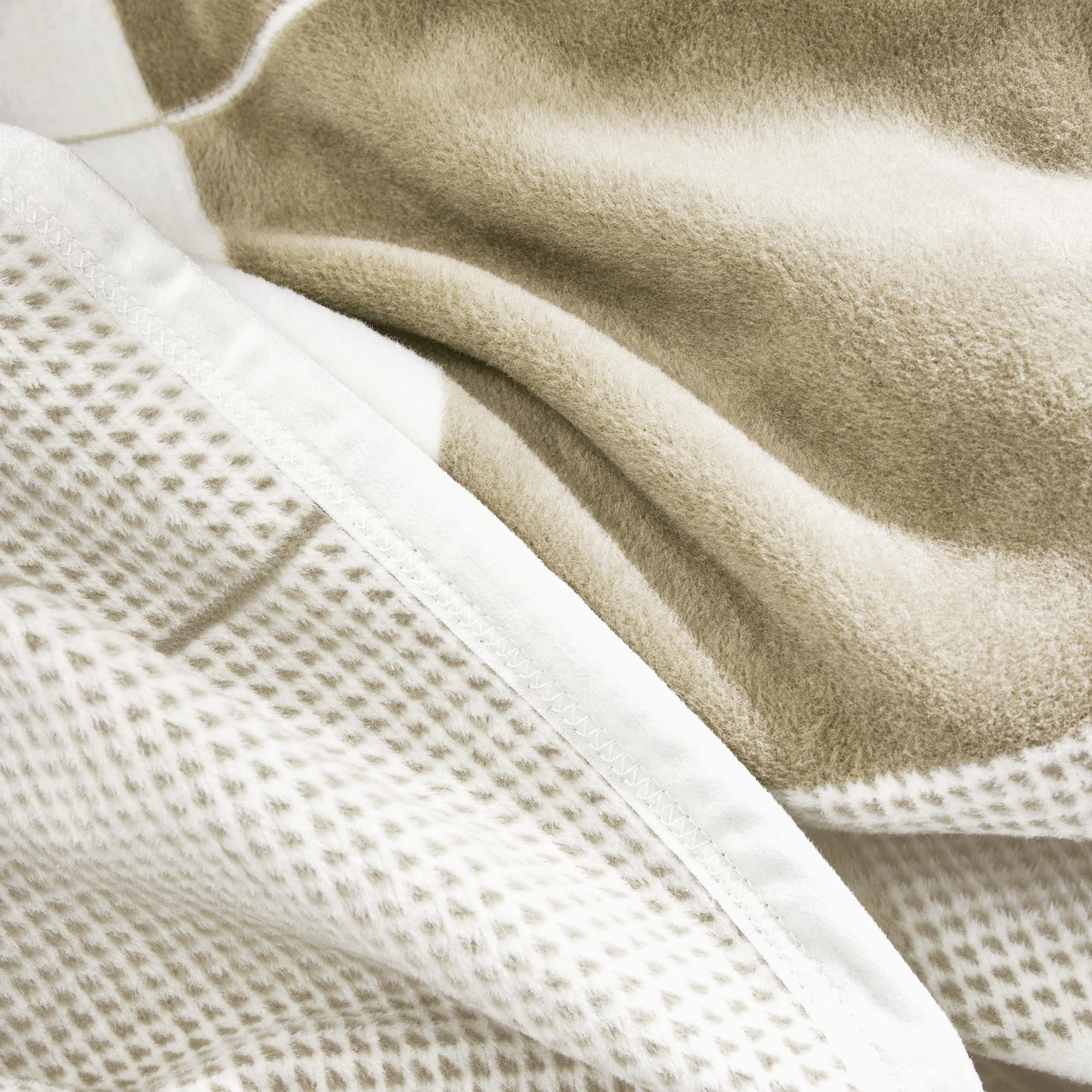 IBENA Amalfi Kuscheldecke 150x200 cm Beige Karo Baumwollmix