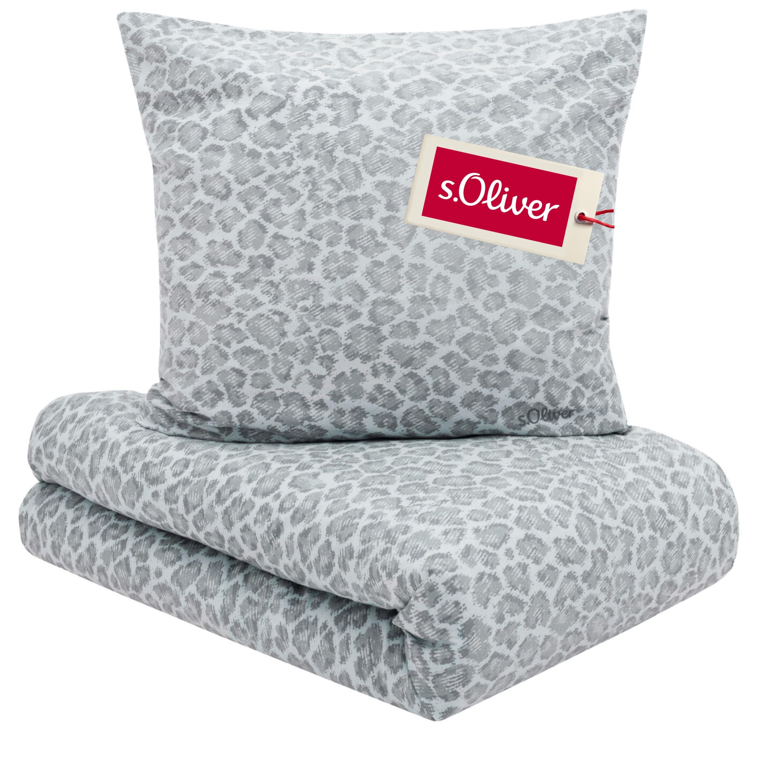 s.Oliver Leo Bettwäsche 155x220 beige Leomuster Baumwolle