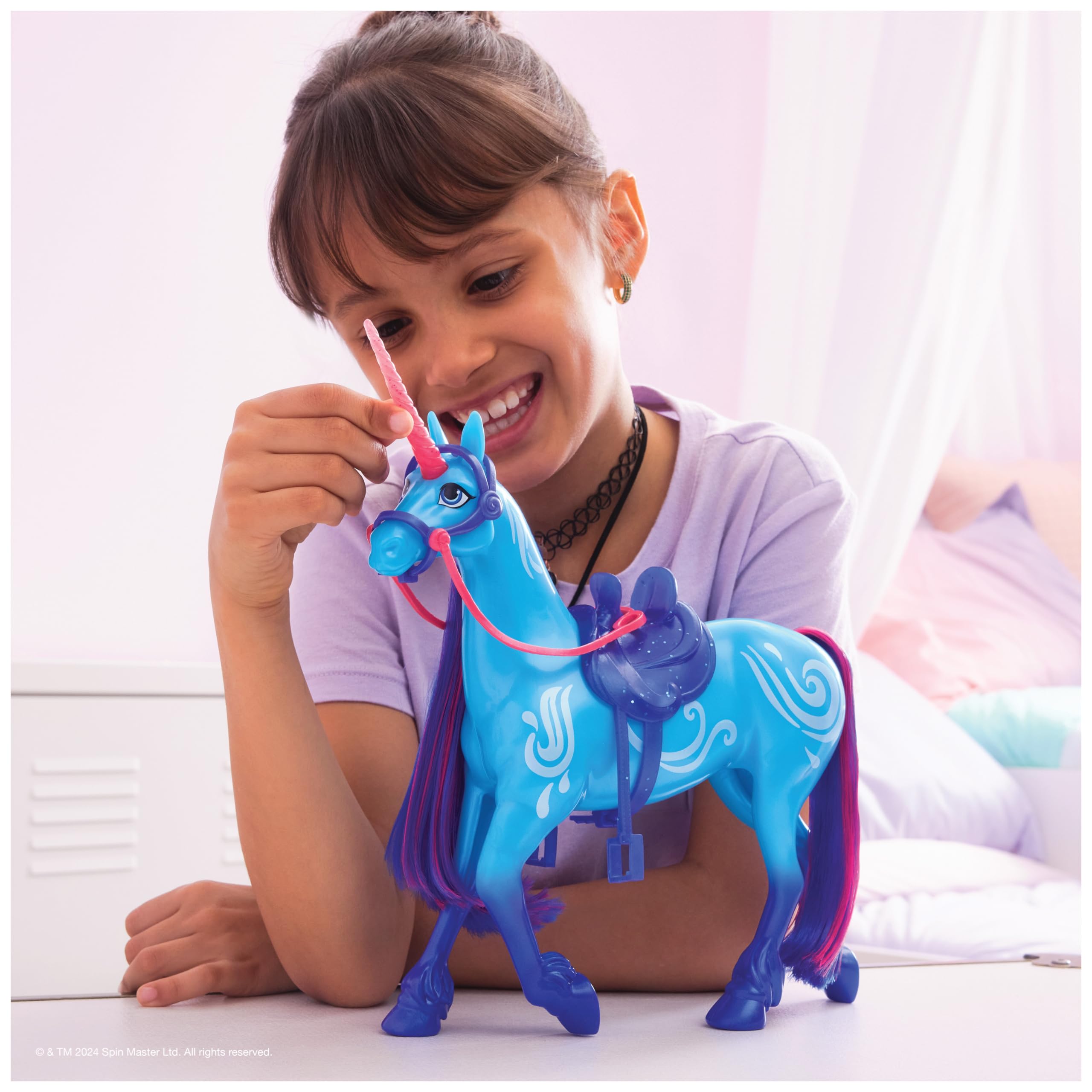 Unicorn Academy River Einhorn 28 cm blau mit Sattel