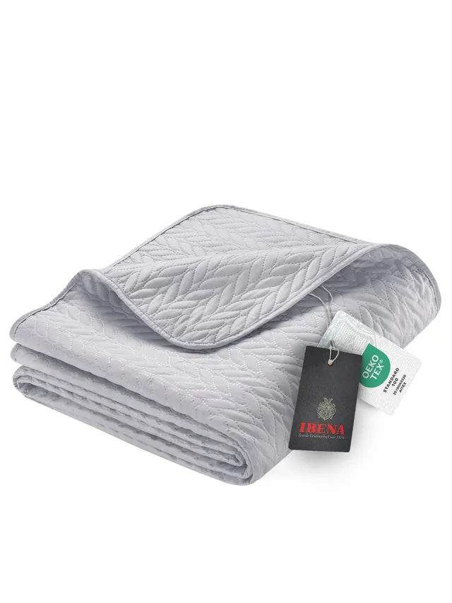 IBENA Nancy Tagesdecke 280x250 cm grau gesteppt
