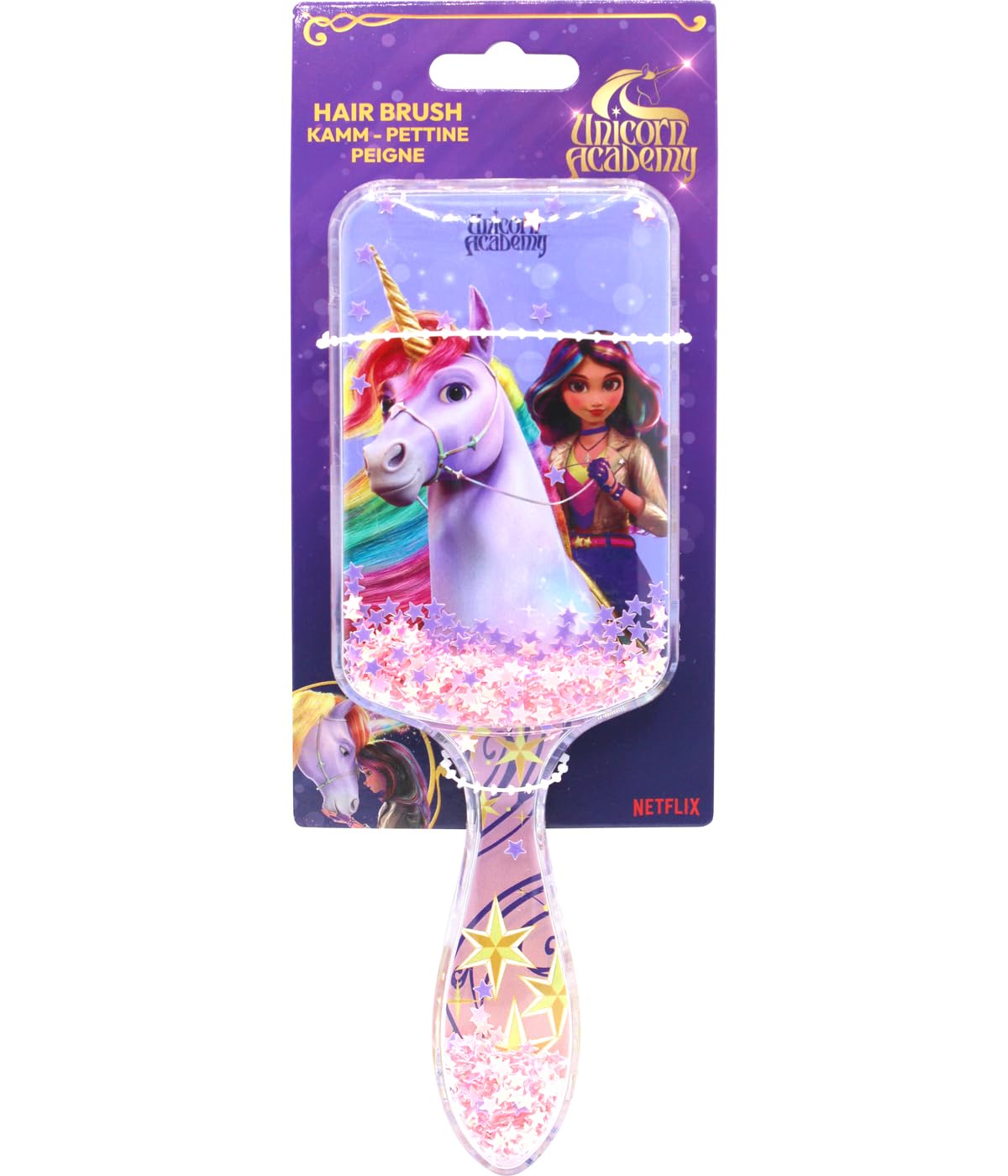 Unicorn Academy Haarbürste Glitzer 1 Stück Zufallsdesign
