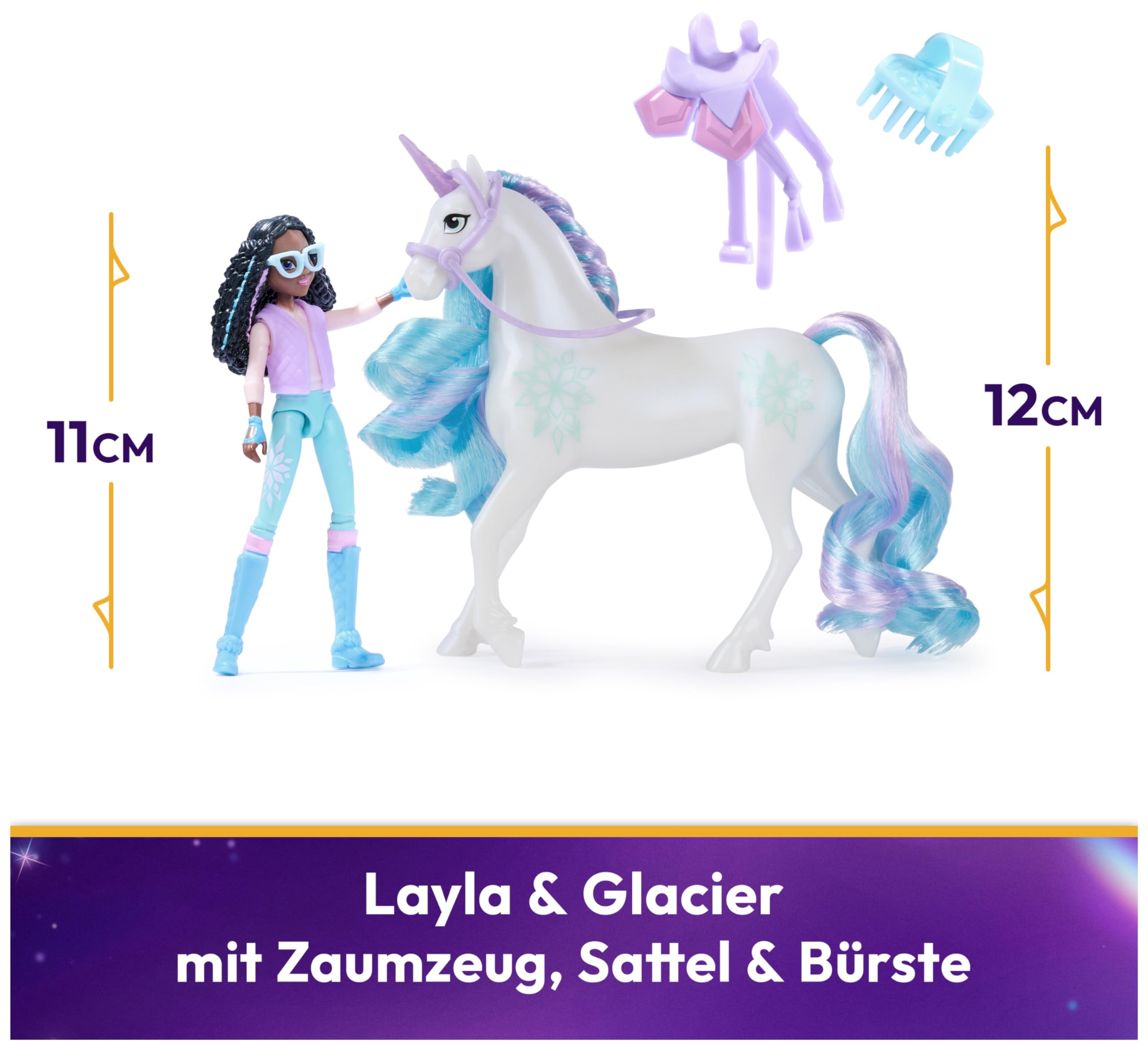 Unicorn Academy Layla und Glacier Puppe Einhorn Set 12cm