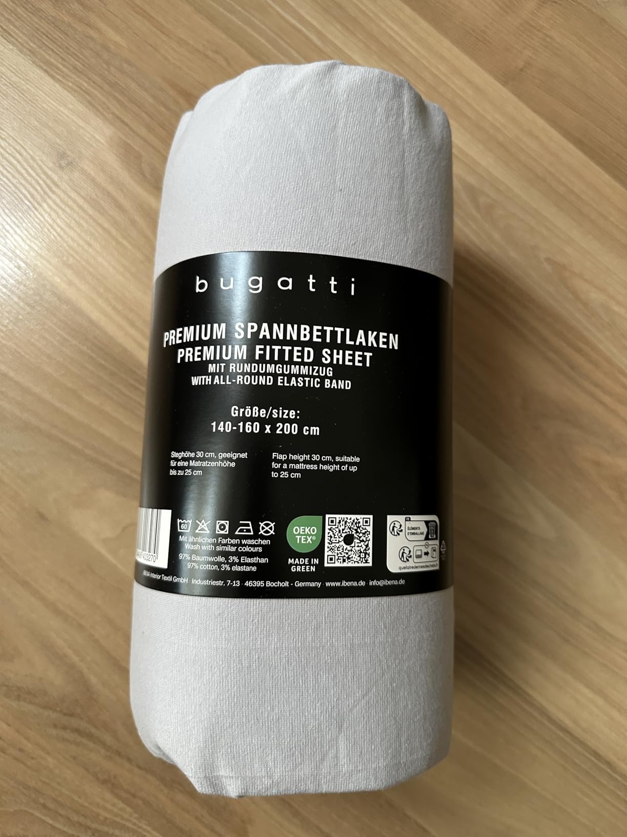 bugatti Spannbetttuch Anthrazit 140x200-160x200 Baumwolle