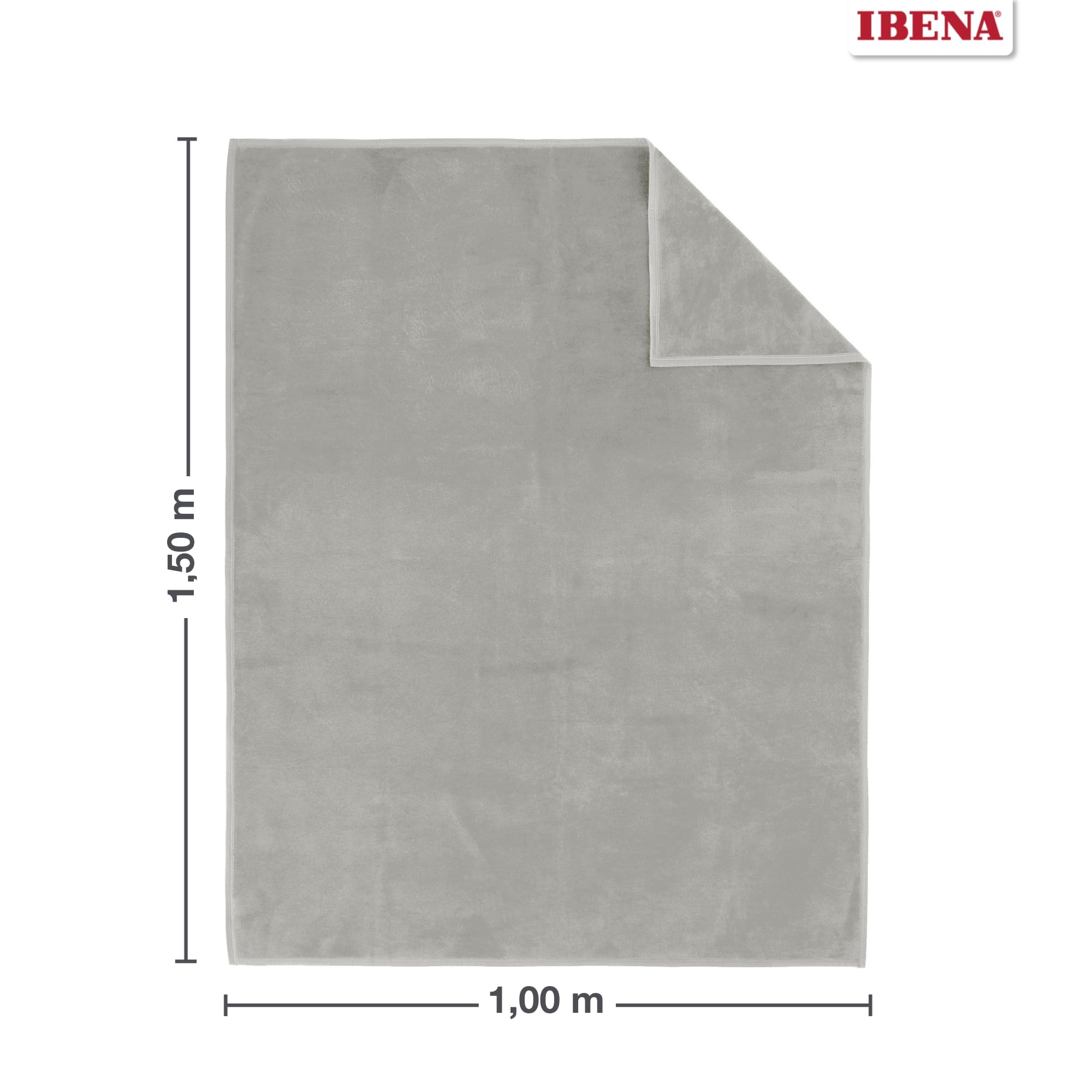 IBENA Porto Kinderdecke 100x150 Silbergrau Baumwolle
