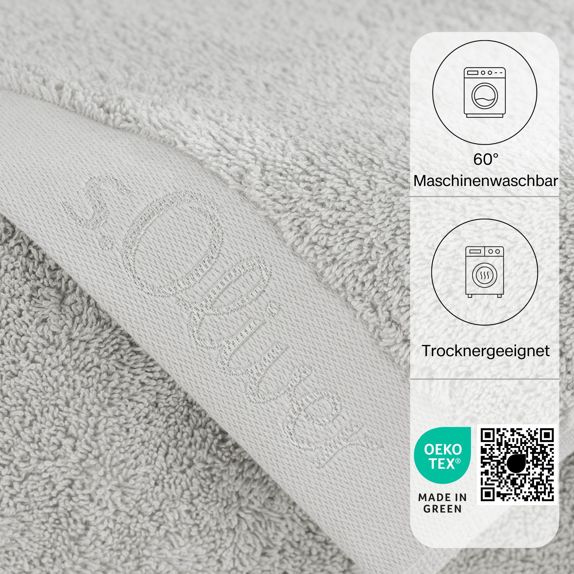 s.Oliver Handtuch 50x100 Hellgrau Baumwolle 600 g/m²