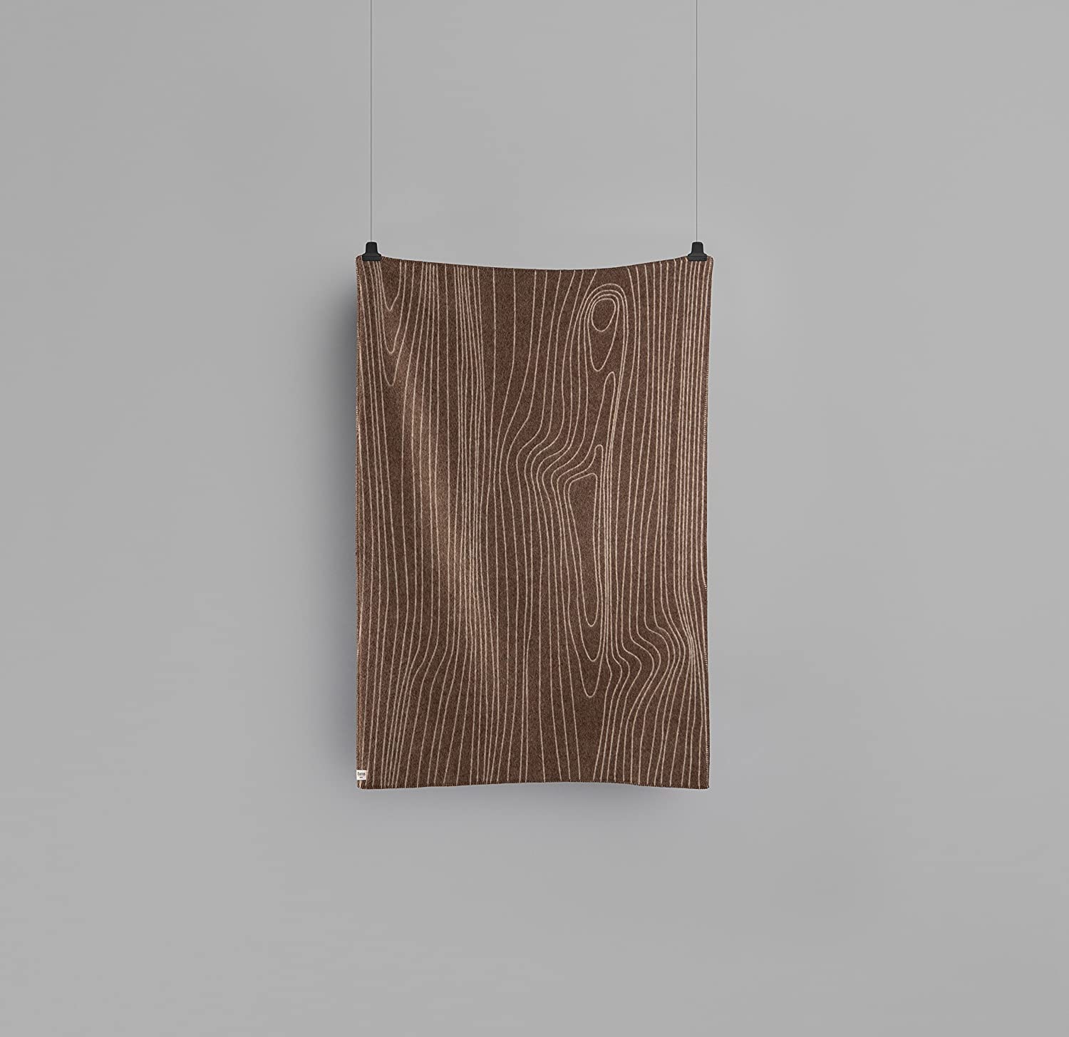 Røros Tweed Karomuster Wolldecke 130x200 Braun Natur Wolle