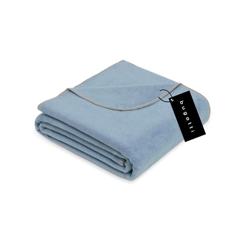 bugatti Kuscheldecke 150x200 Baumwollmix blau einfarbig warm