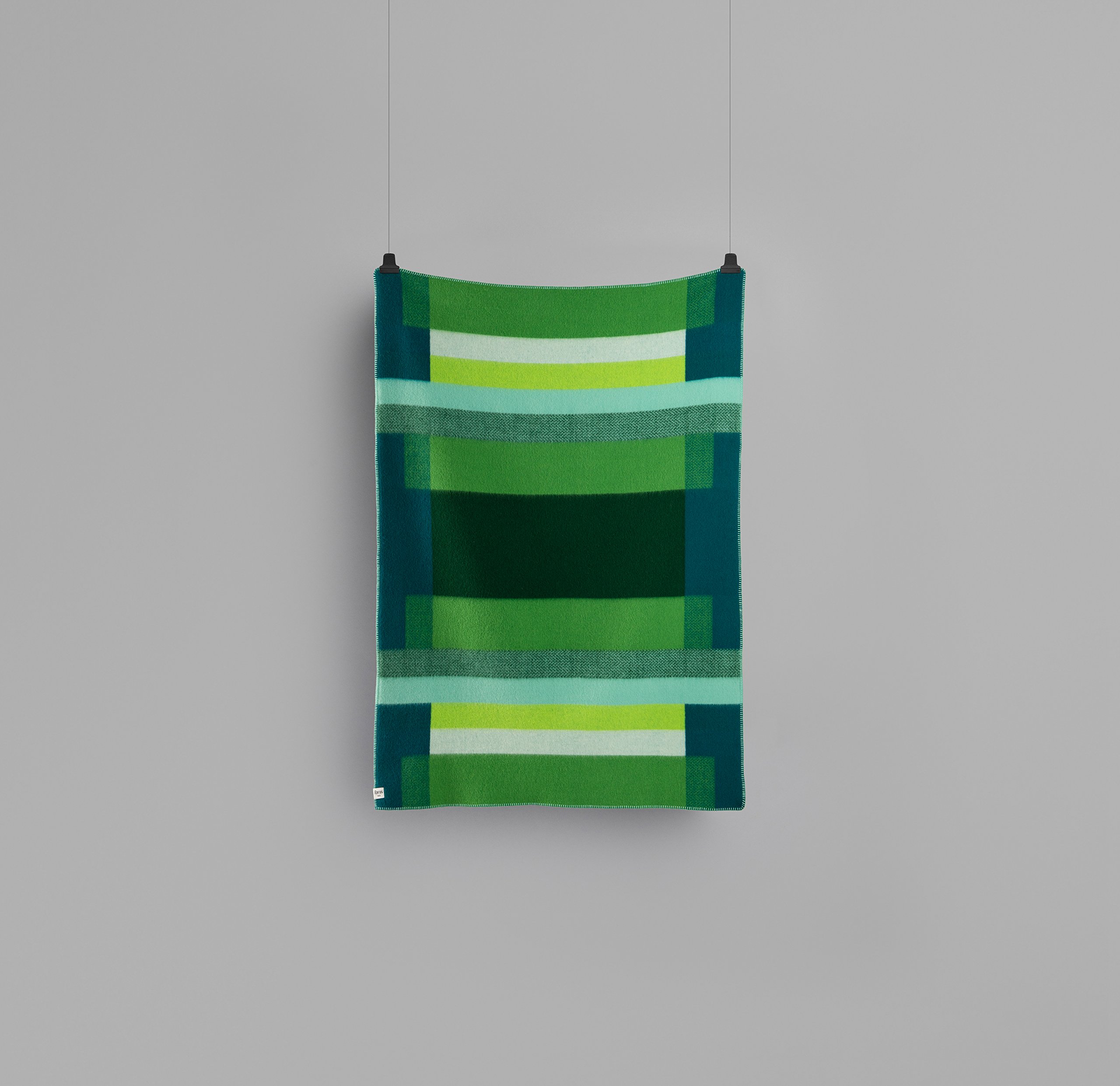 Røros Tweed Mikkel Wolldecke 135x200 Grün Karo 3753