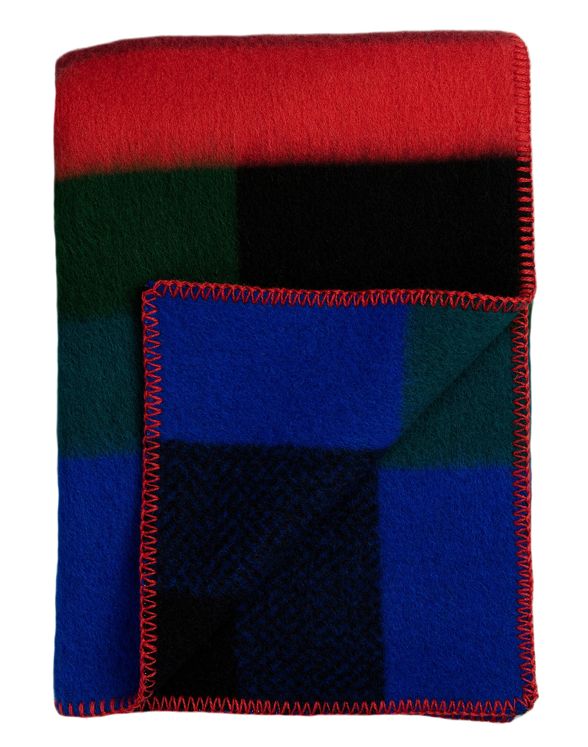 Røros Tweed Mikkel Wolldecke 135x200 Grün Karo 3753