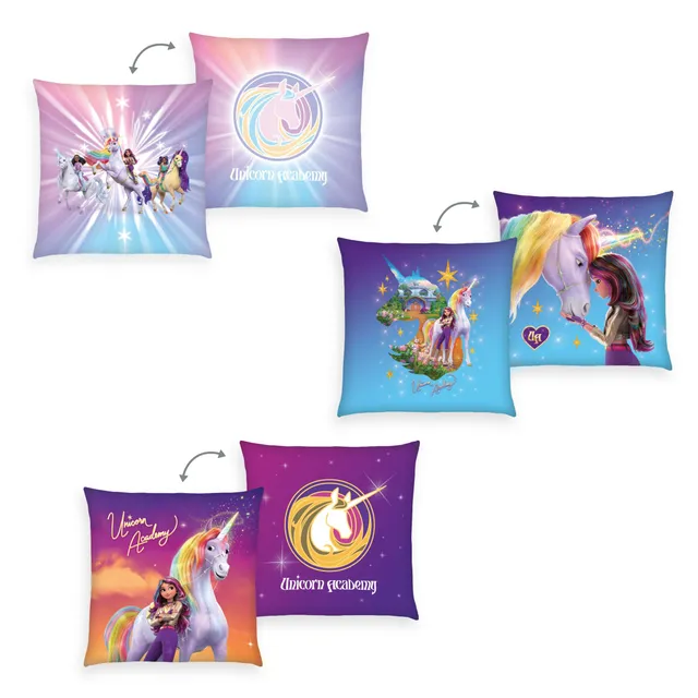 Unicorn Academy Dekokissen 3er-Set 40x40 cm Mehrfarbig