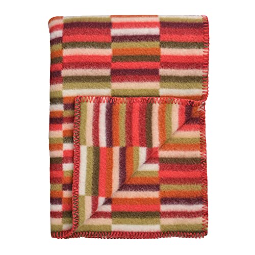 Røros Tweed Ida Wolldecke 135x200 Lammwolle Red Shades