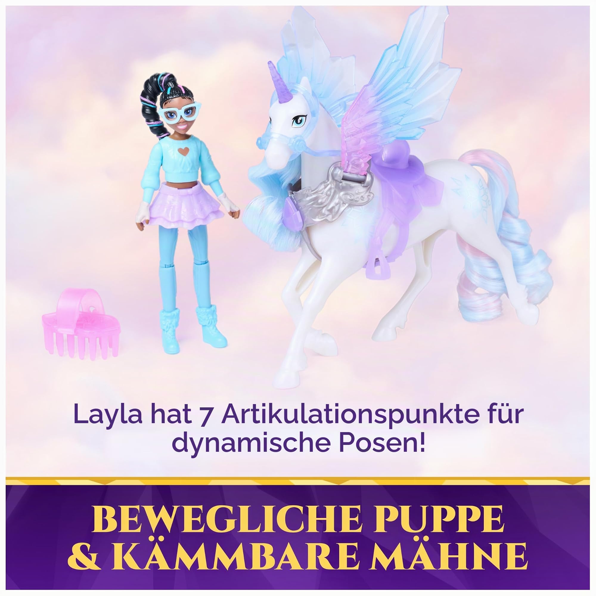 Unicorn Academy Wing Magic Layla Glacier Puppen-Set