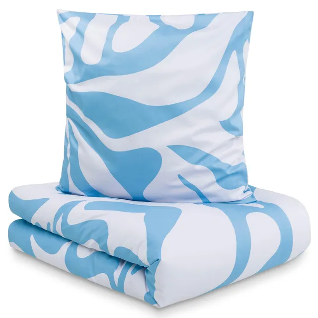 s.Oliver Bettwäsche 135x200 hellblau Muster Satin Baumwolle