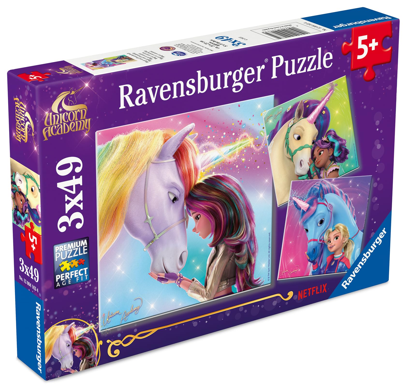 Ravensburger Unicorn Academy Puzzle 3x49 Teile ab 5 J.